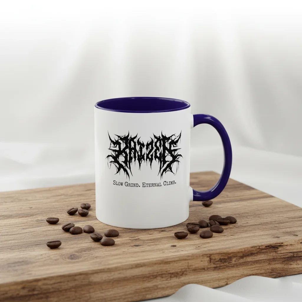 Continuous improvement for coffee warriors in this blue 11oz buddhist coffee mug with Kaizen wisdom