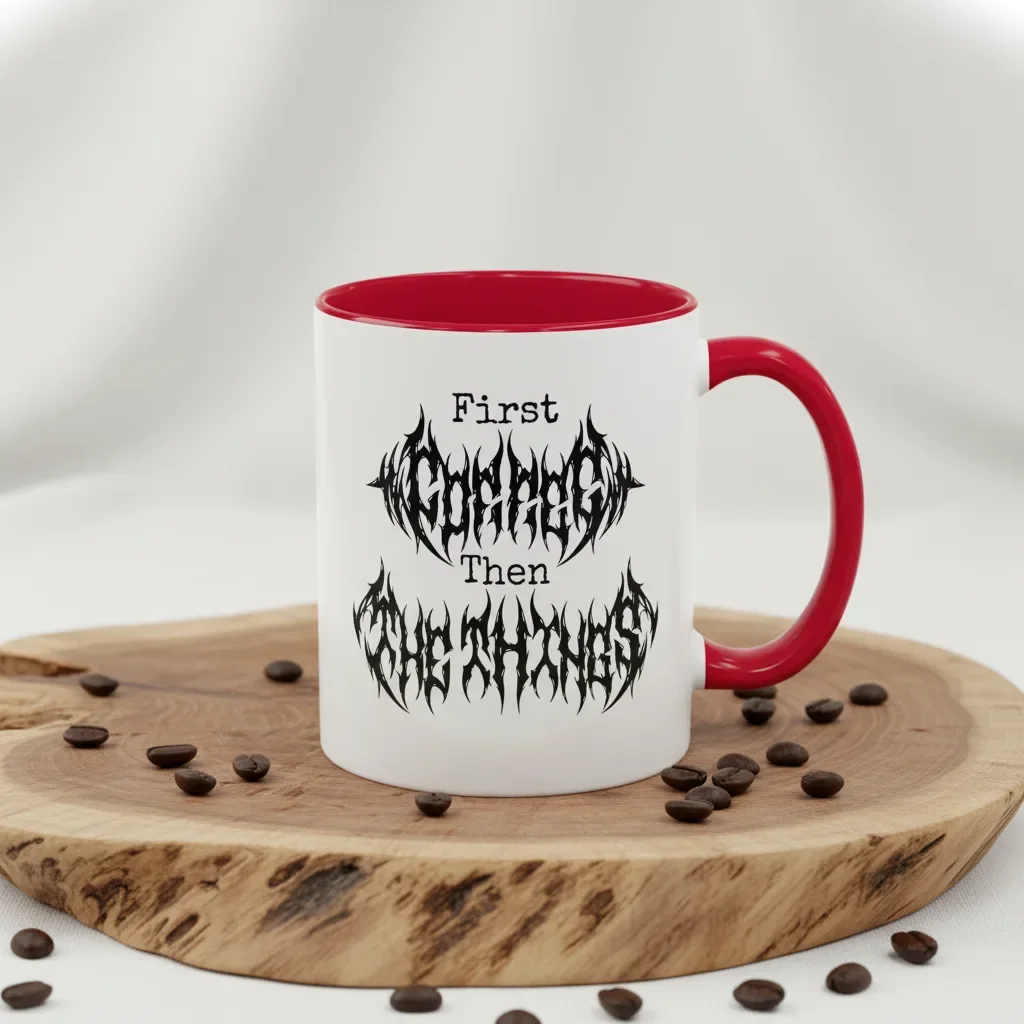An 11oz red coffee mugs for sale spreading wisdom