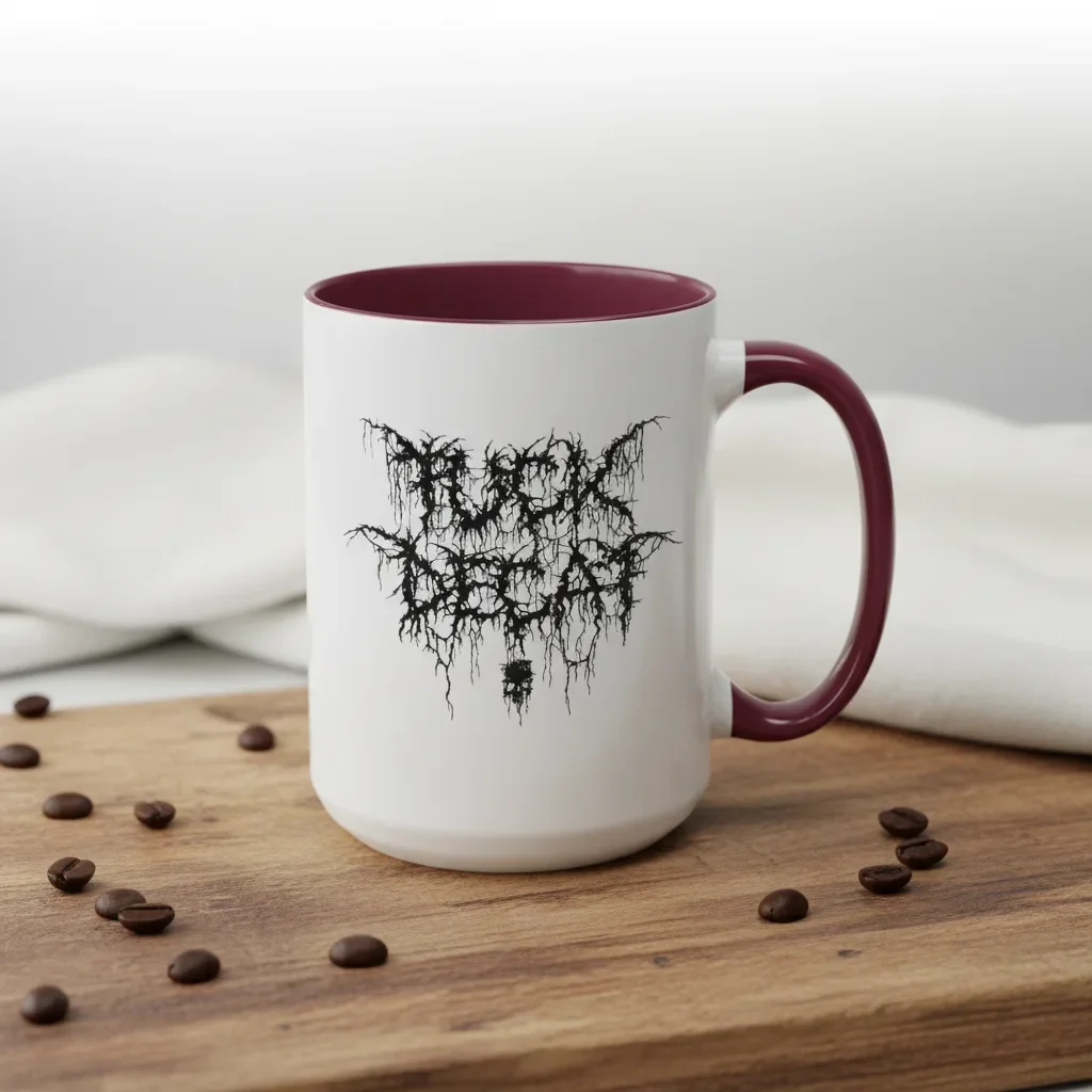 This 15oz maroon funny mug channeling Valhalla