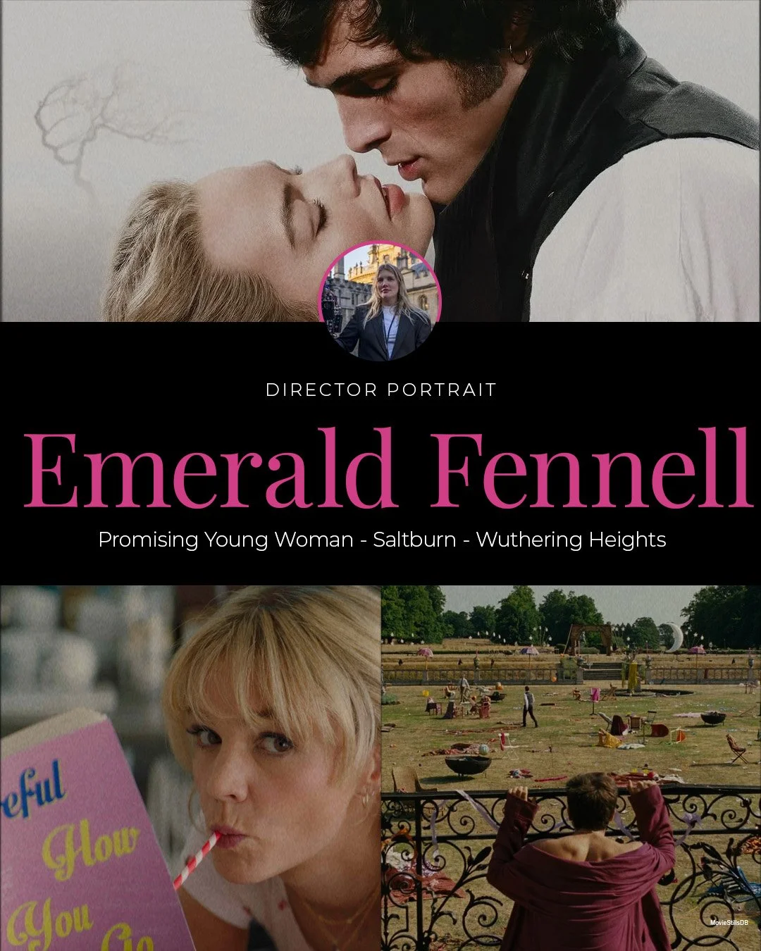 🎬 Regisseurinnen-Portrait: Emerald Fennell 💅🕯

Emerald Fennell ist die Queen of Tabubruch &ndash; ihre Filme sind wundersch&ouml;n, b&ouml;se, unbequem. Sie kombiniert Zuckerguss-&Auml;sthetik mit bitterem Gift und macht daraus feministisches Kino