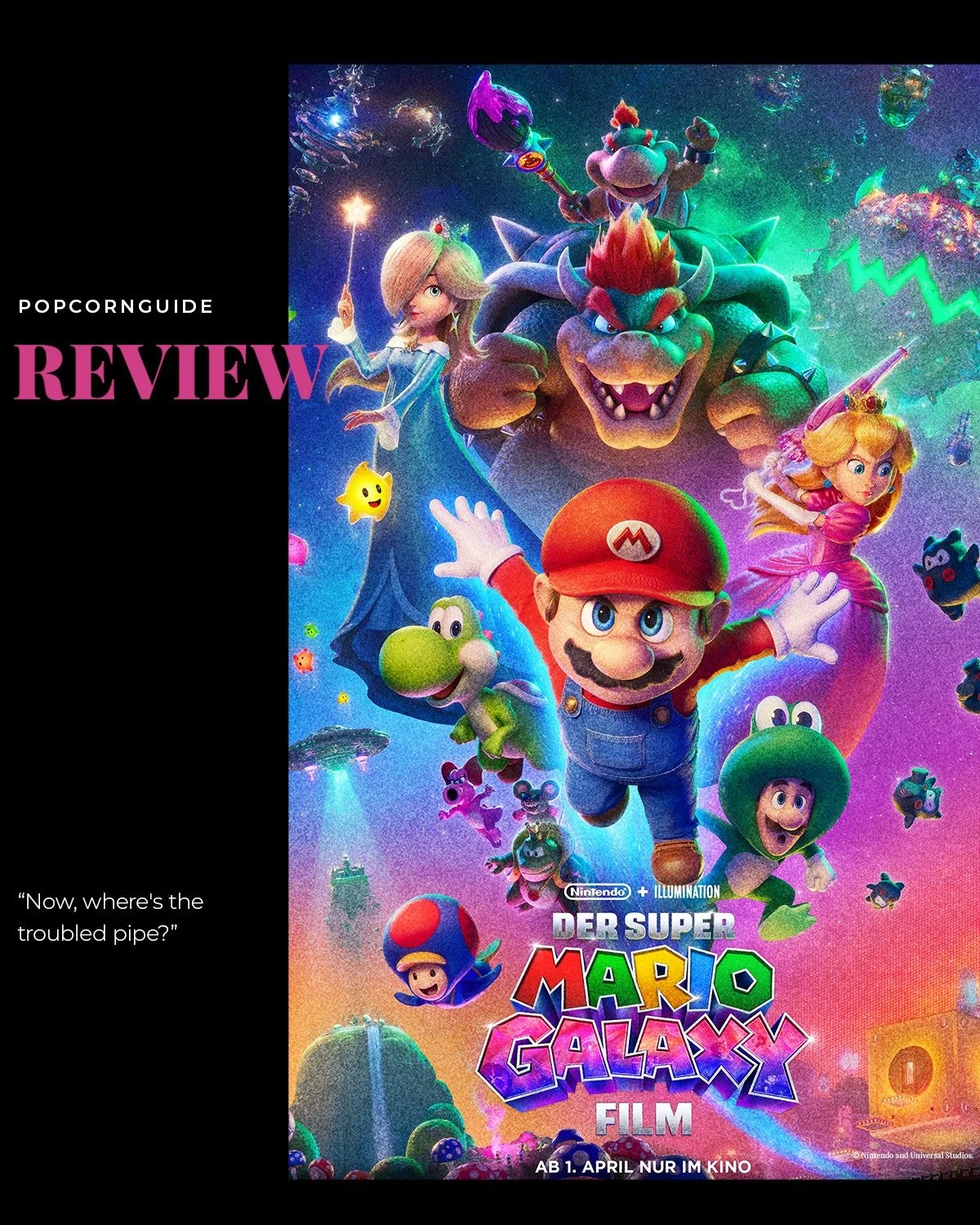 🎮🎬 Ich glaube, viel kann &ndash; und muss &ndash; man &uuml;ber The Super Mario Galaxy Movie gar nicht sagen. Und genau das ist irgendwie schon das Problem.

Der Film macht im Kern genau das, was man erwartet: knallbunte Jump-&amp;-Run-Action, perm