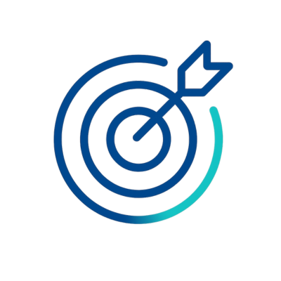 A target with an arrow hitting the center, symbolizing goal achievement or precision.