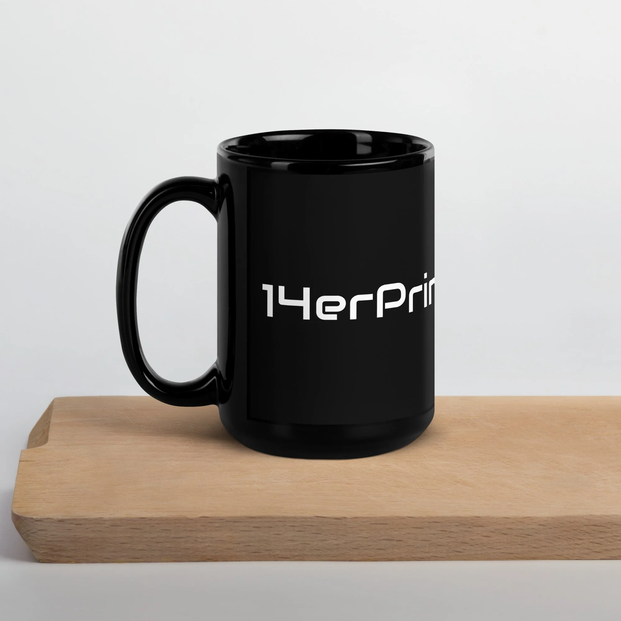 14erprints signature ceramic mug – 15 oz handle on left view
