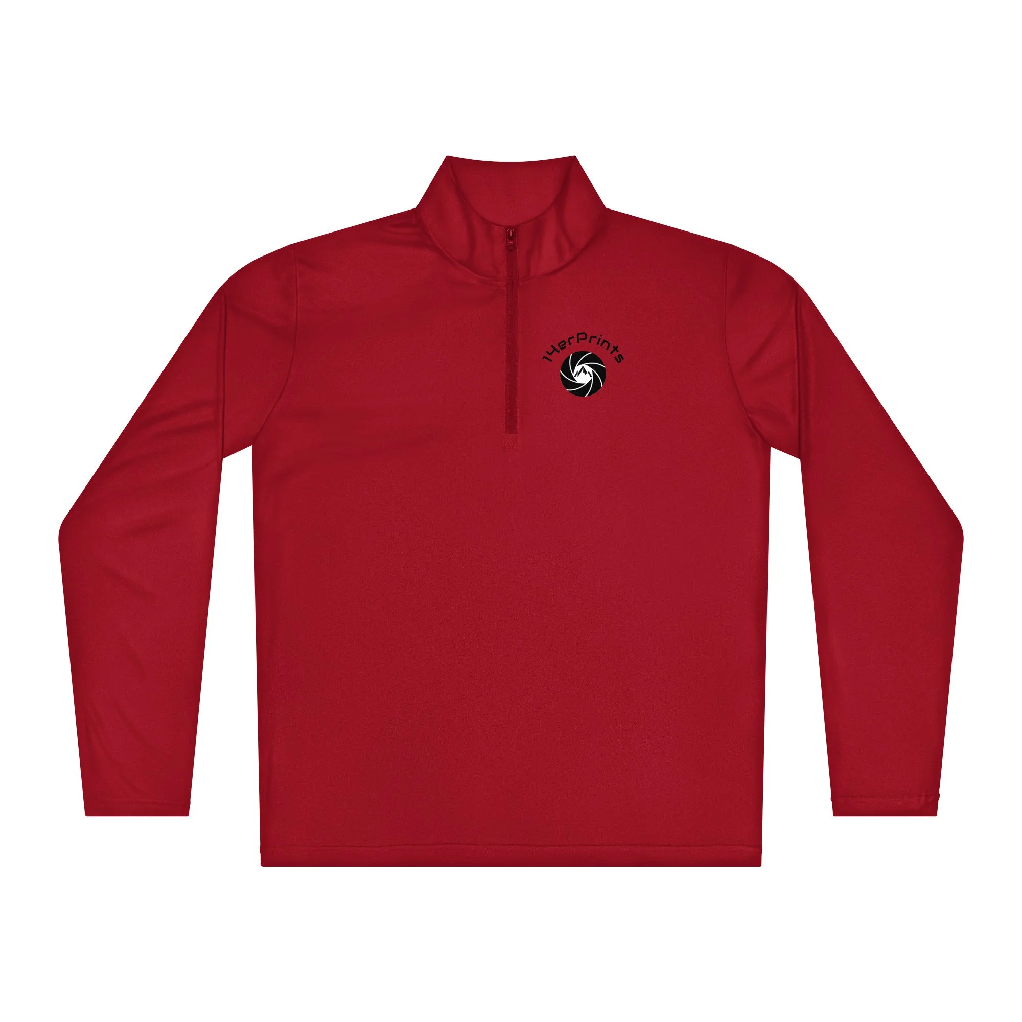 14erprints lightweight quarter-zip pullover – true red front