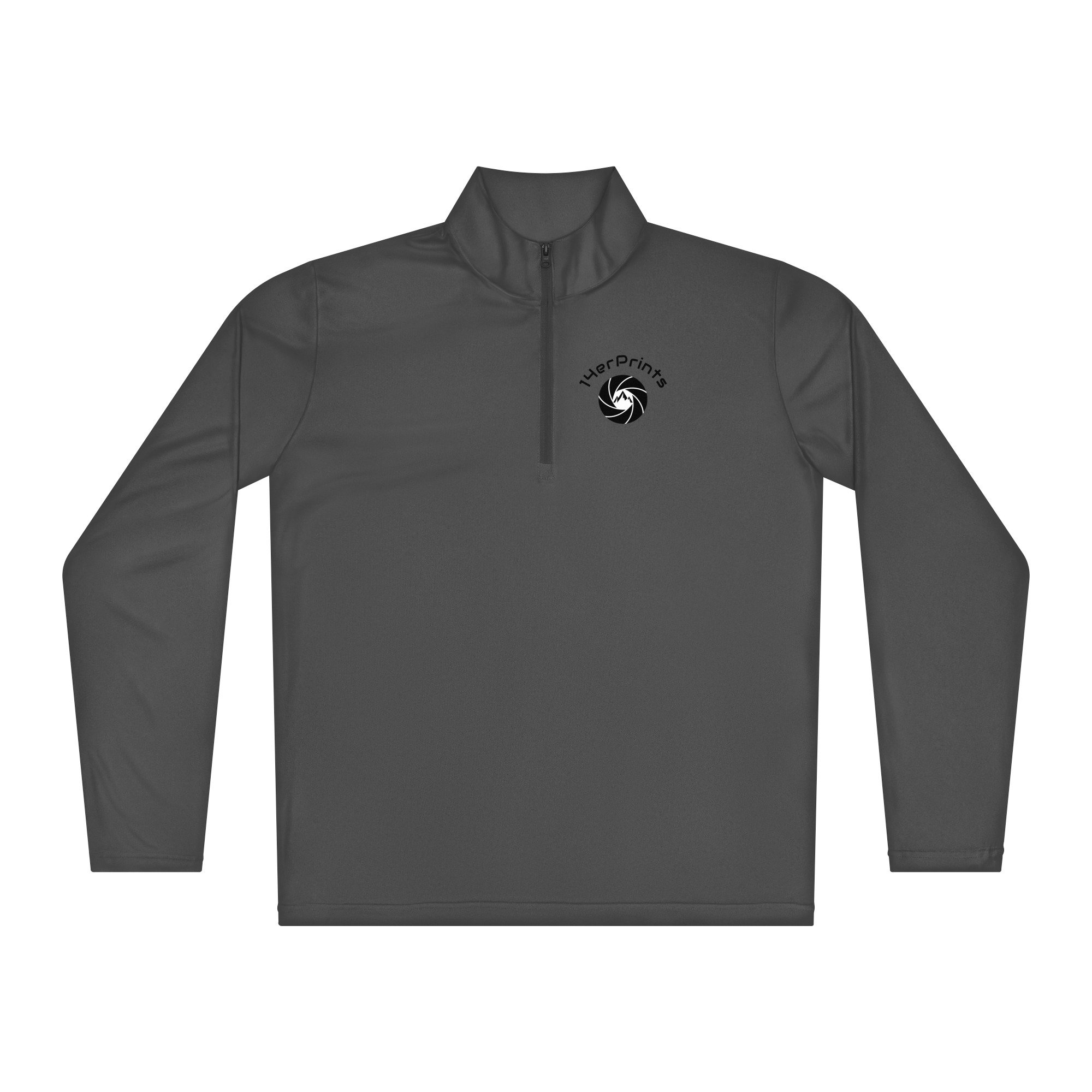 14erprints lightweight quarter-zip pullover – iron gray front