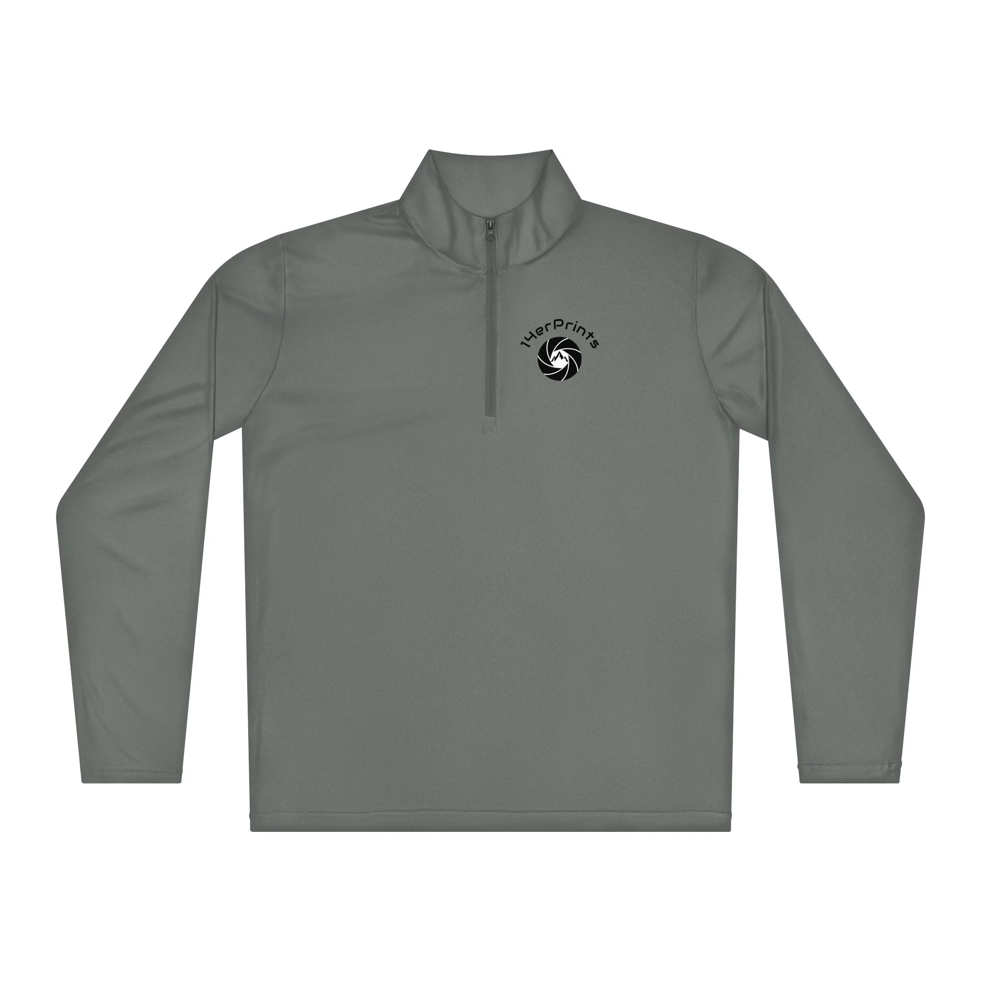 14erprints lightweight quarter-zip pullover – gray concrete front