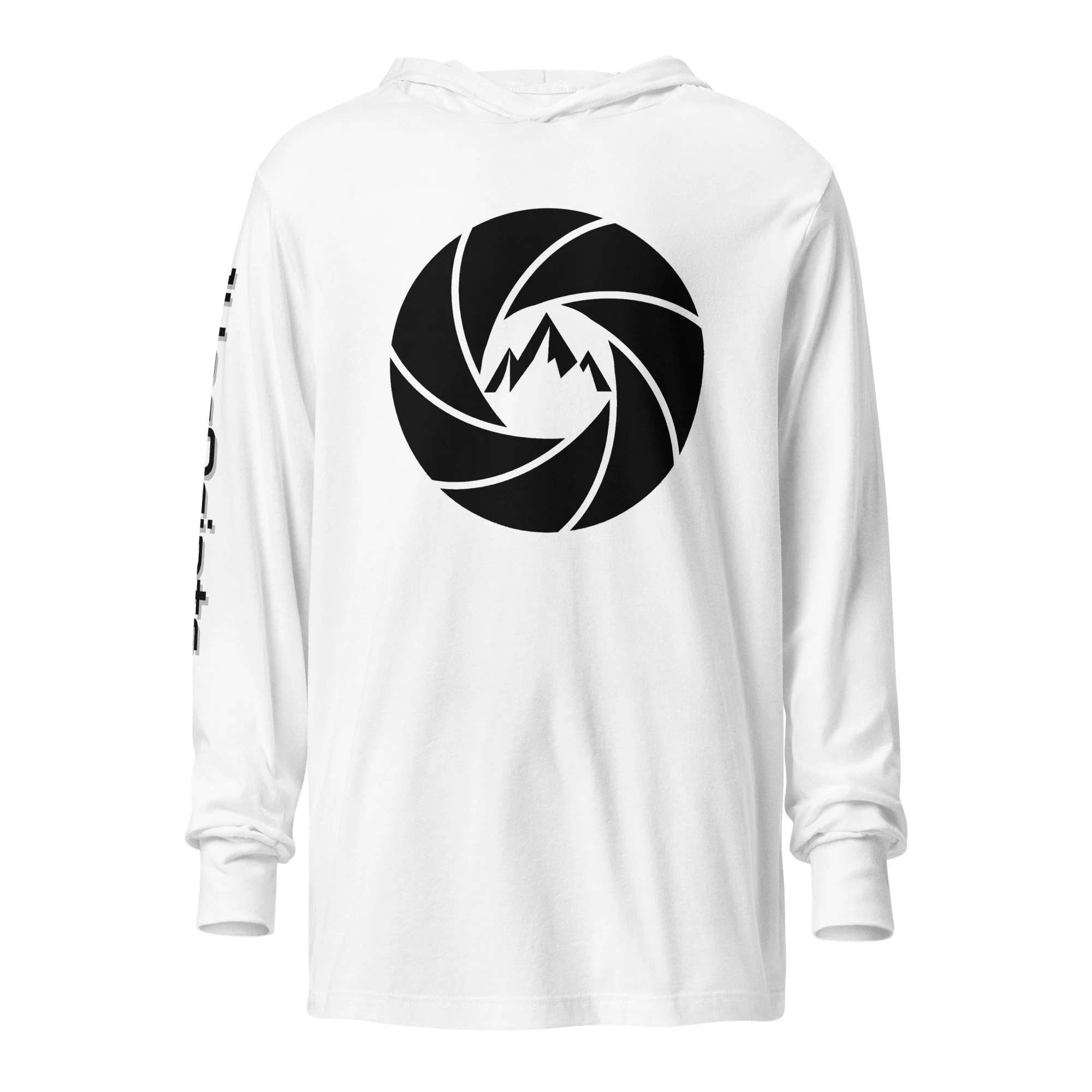 14erprints hooded long sleeve tee – white front