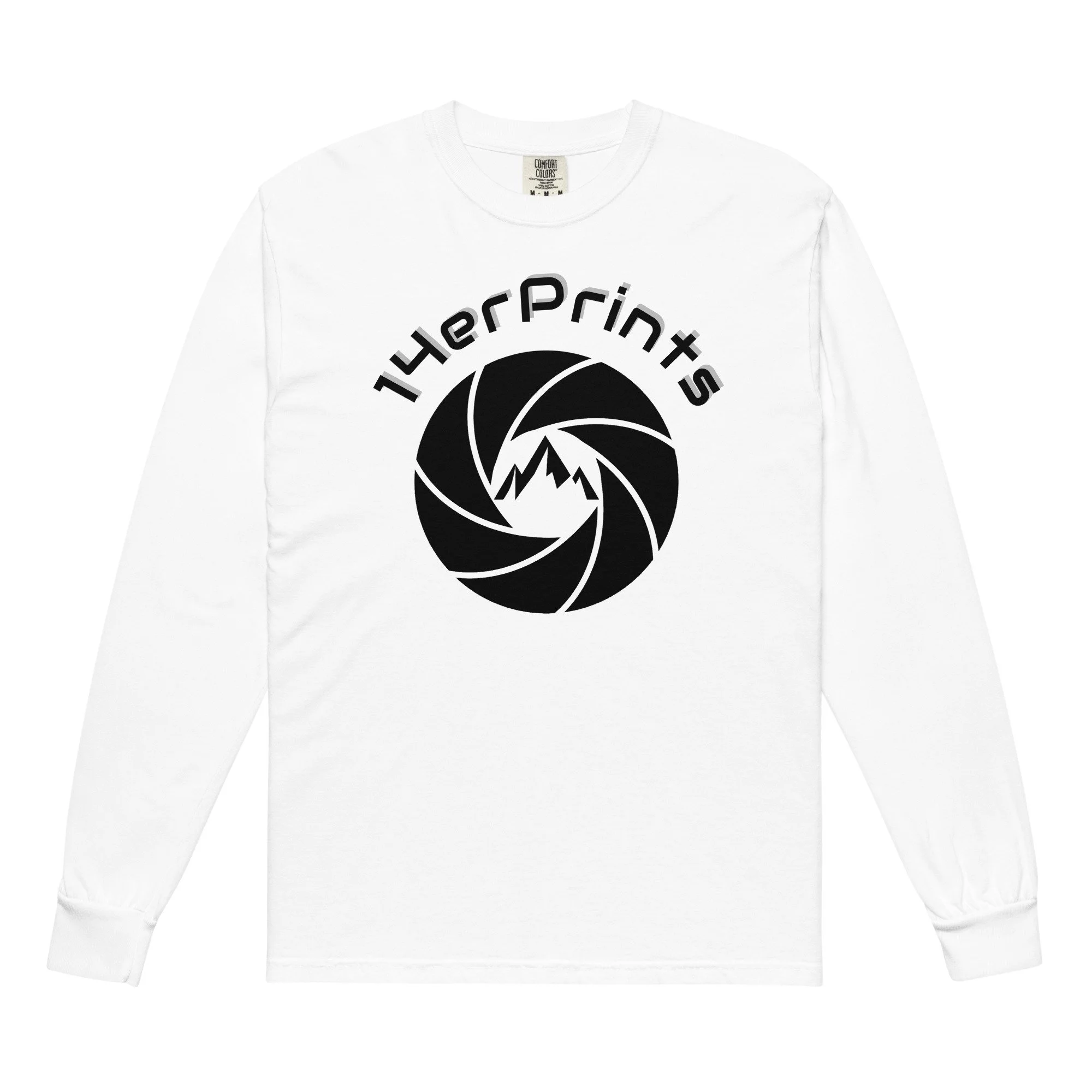 14erprints garment-dyed heavyweight long sleeve shirt – white front
