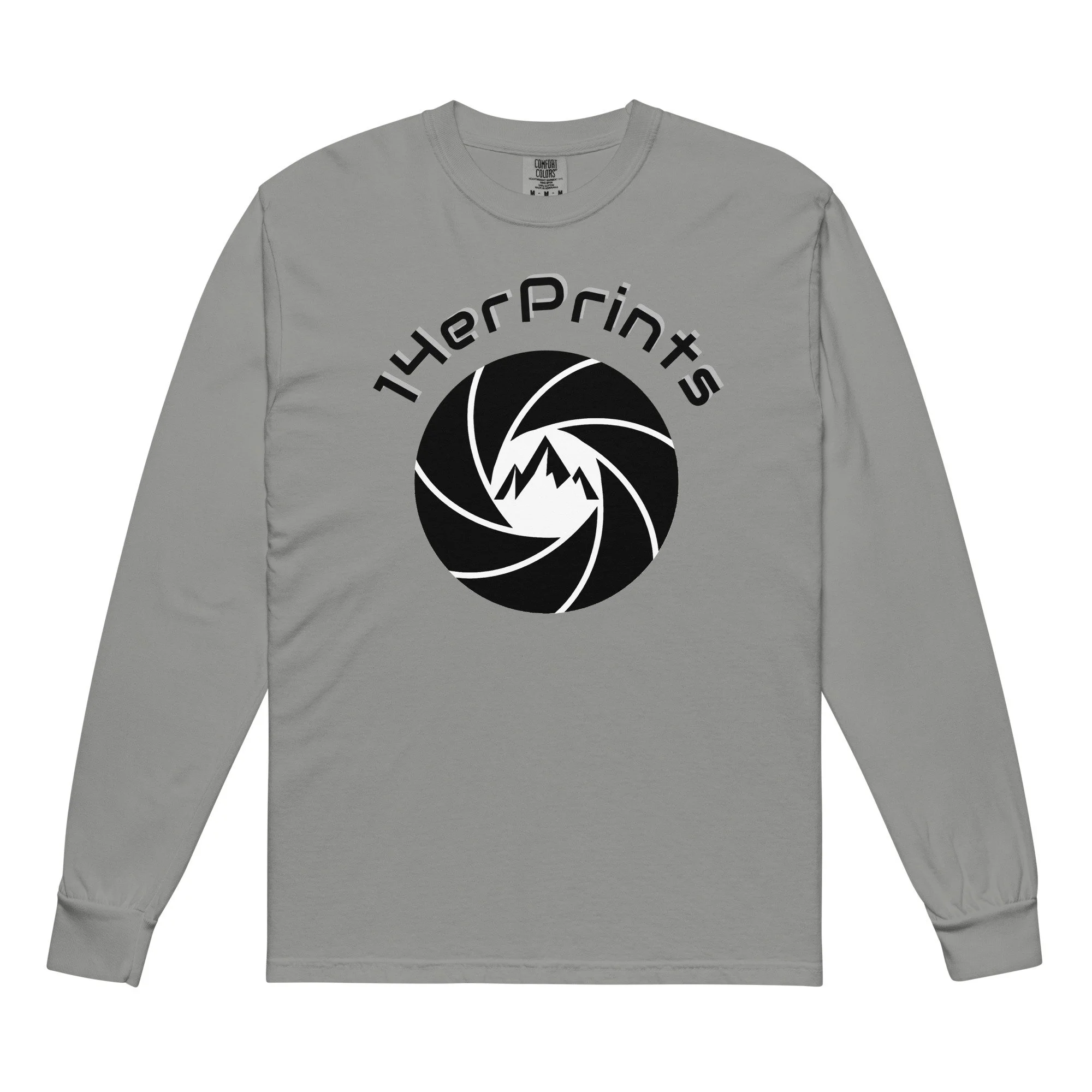 14erprints garment-dyed heavyweight long sleeve shirt – gray front