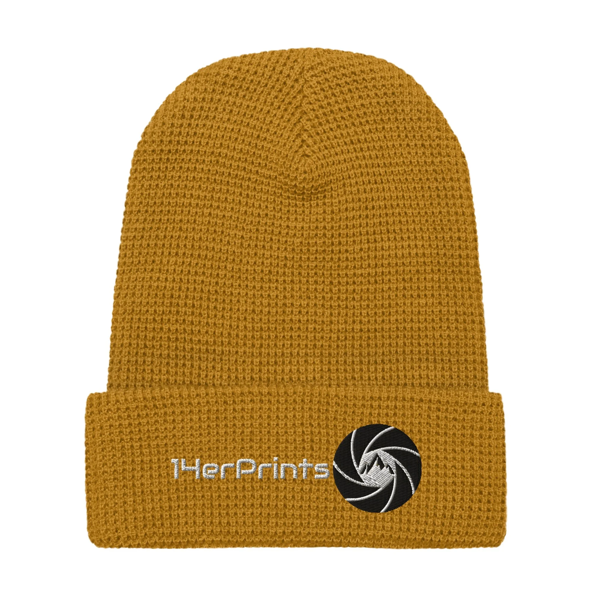 14erprints waffle beanie – camel front