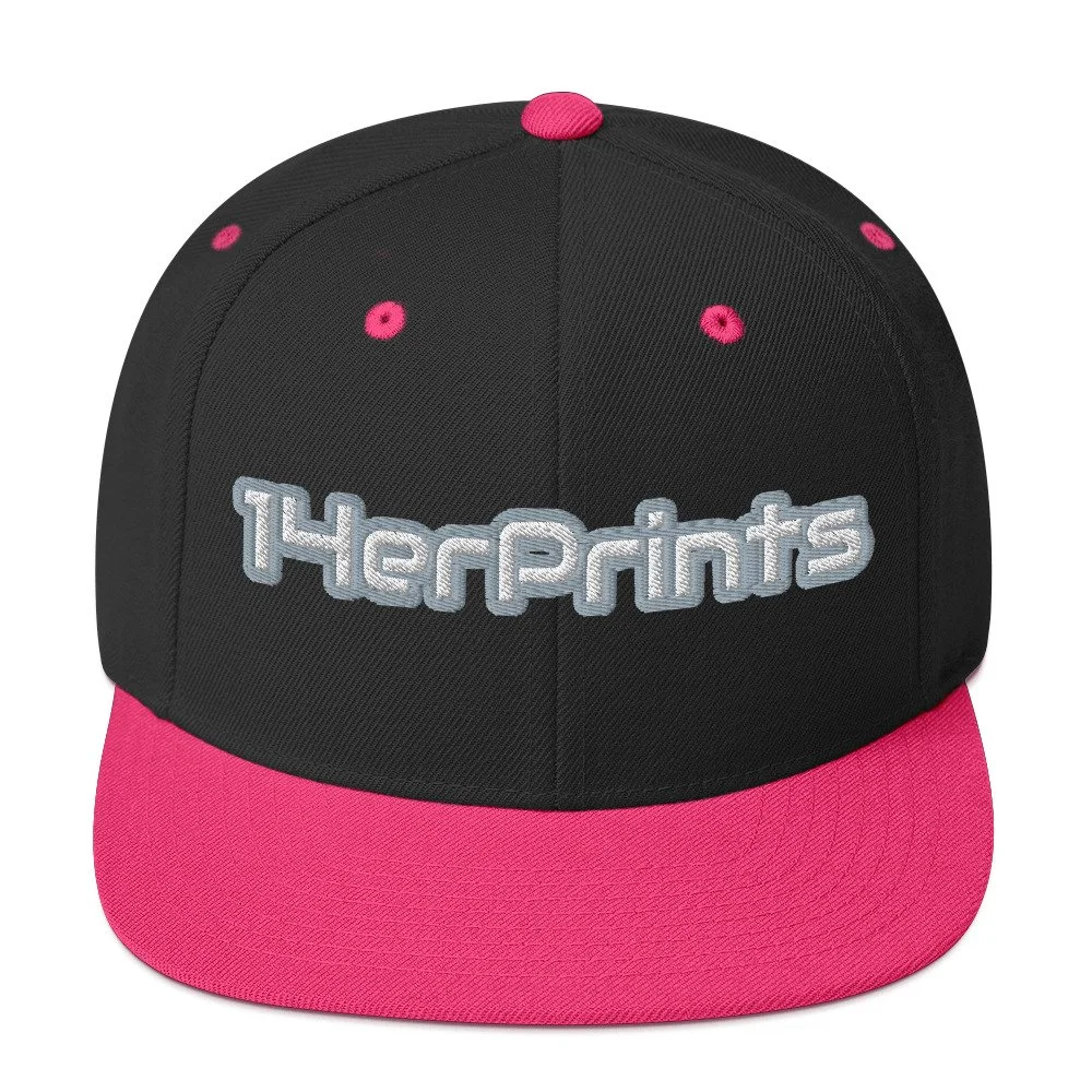 14erprints classic snapback – black/ neon pink front