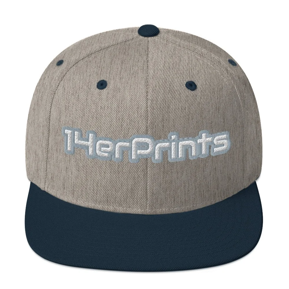 14erprints classic snapback – heather gray/ navy front