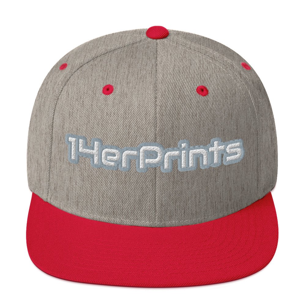 14erprints classic snapback – heather gray/ red front