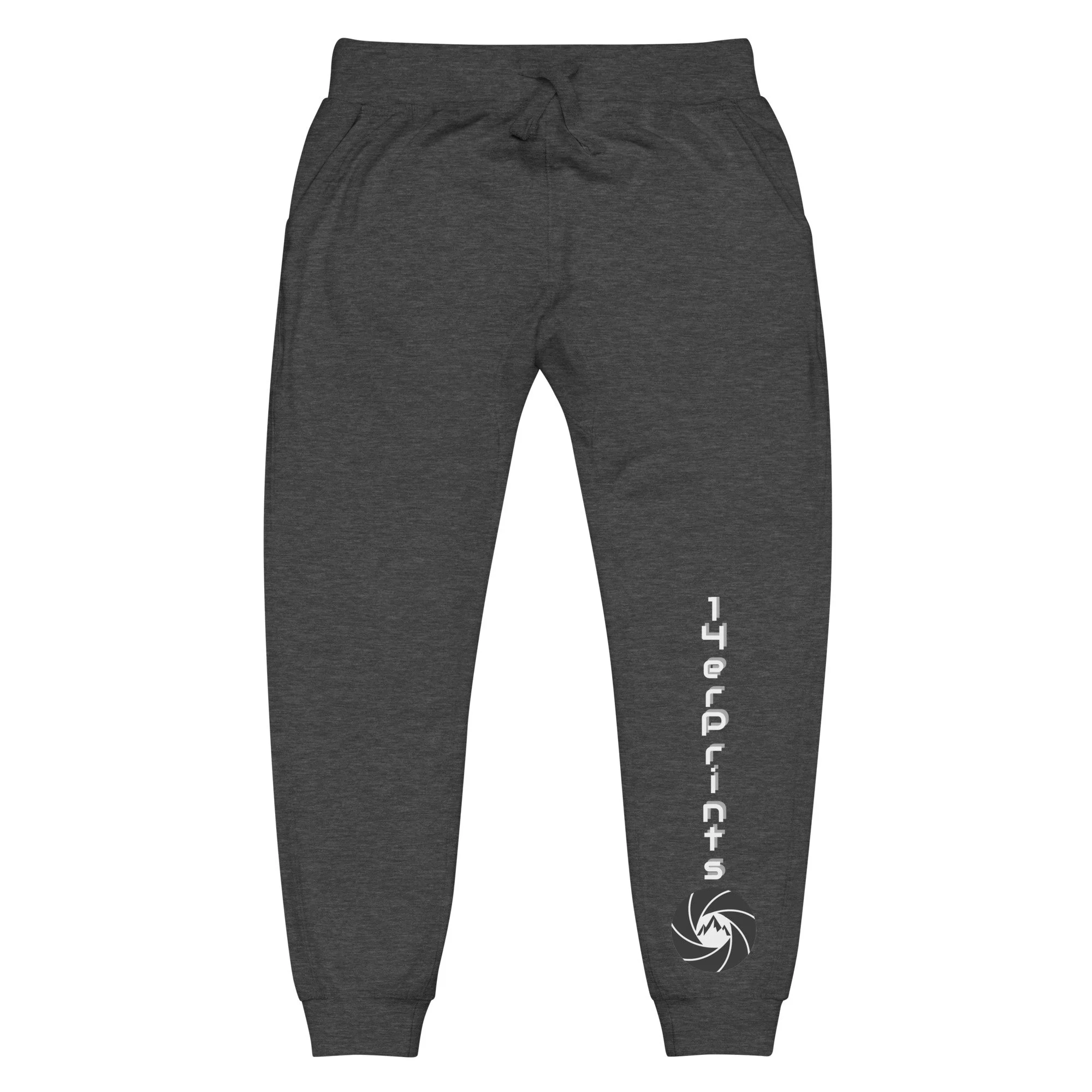 14erprints fleece sweatpants – charcoal heather front