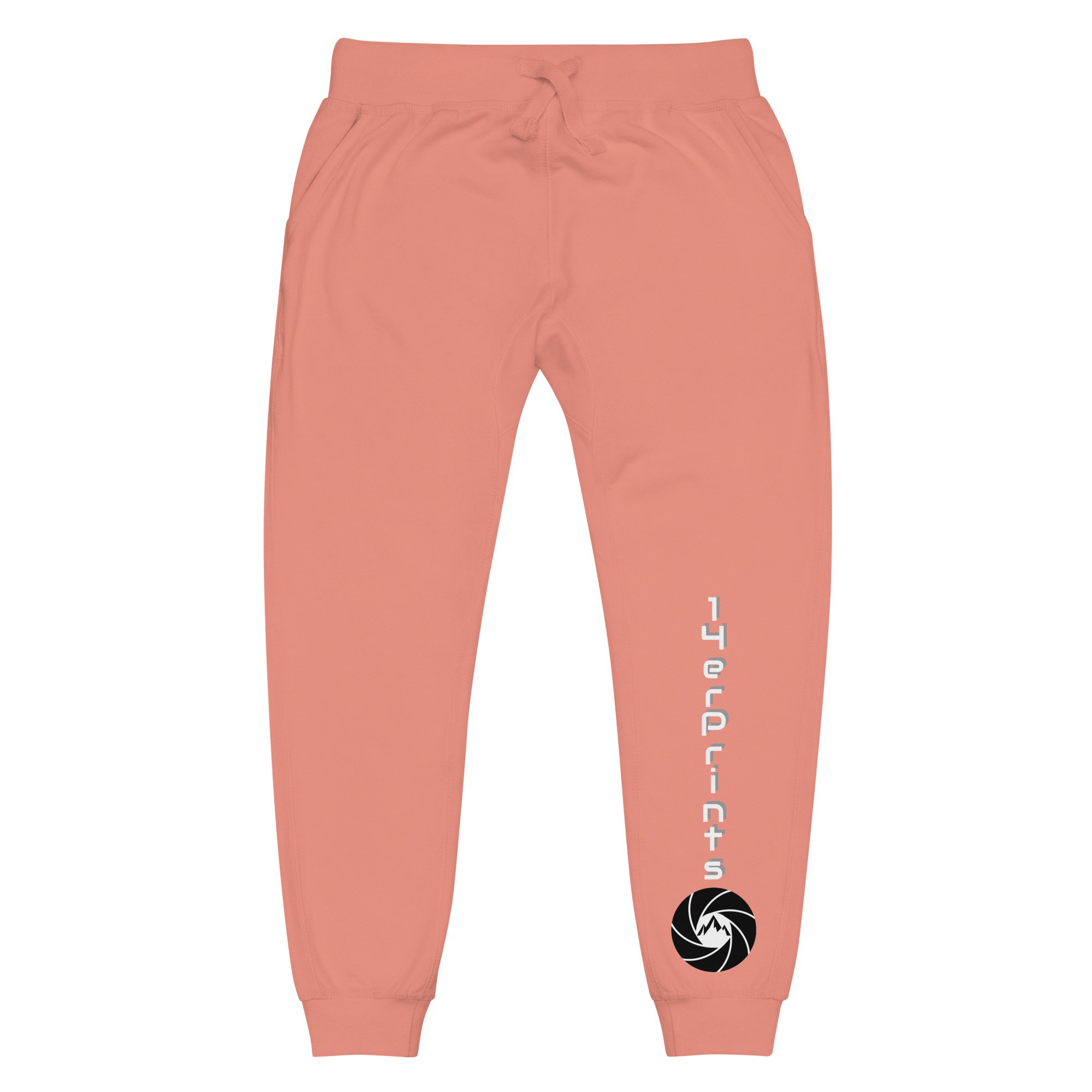 14erprints fleece sweatpants – dusty rose front