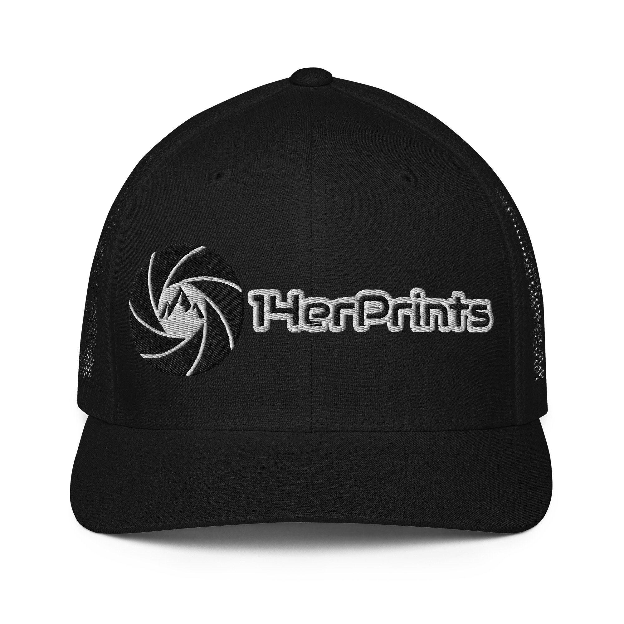 14erprints closed-back trucker hat – black front