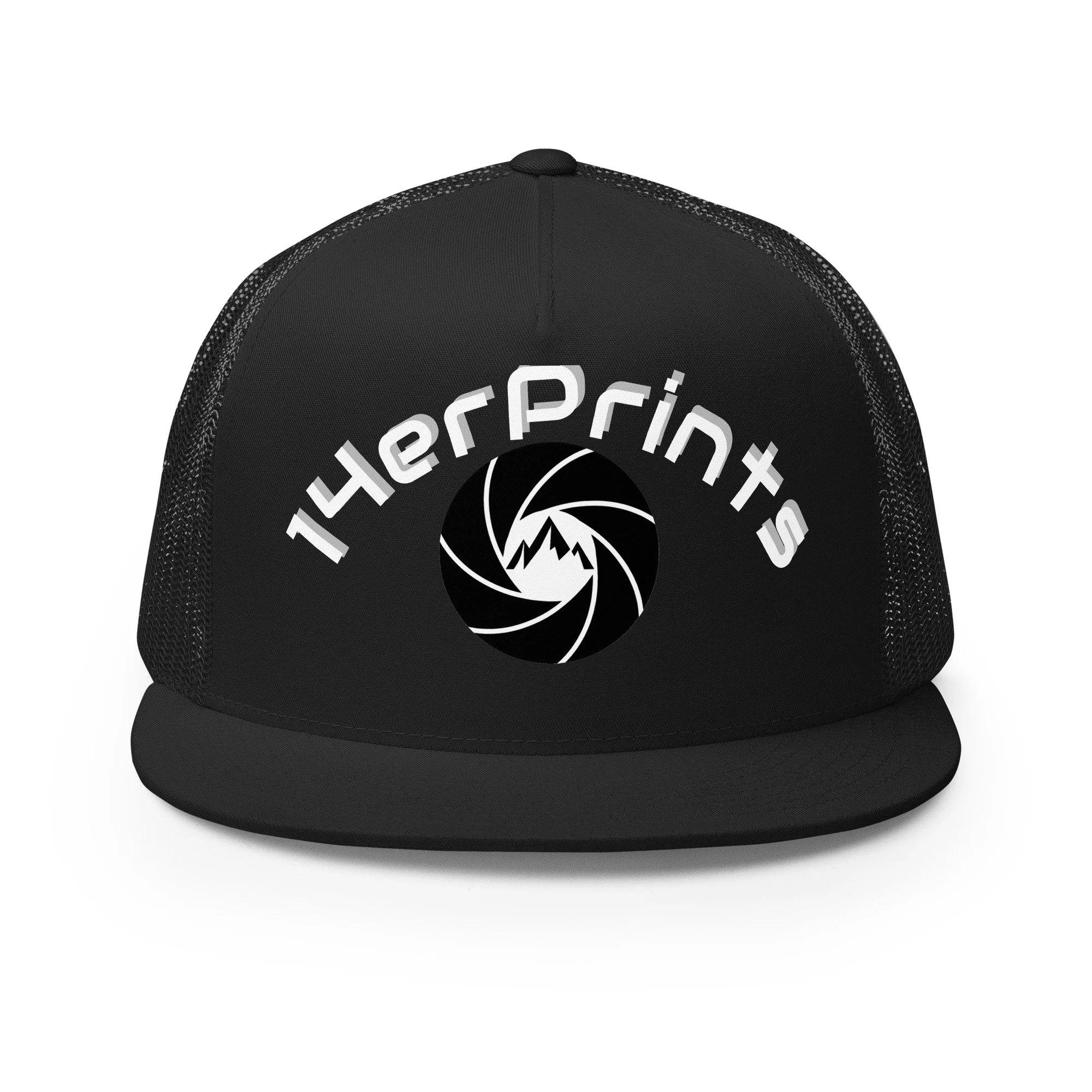 14erprints traditional trucker hat – black front