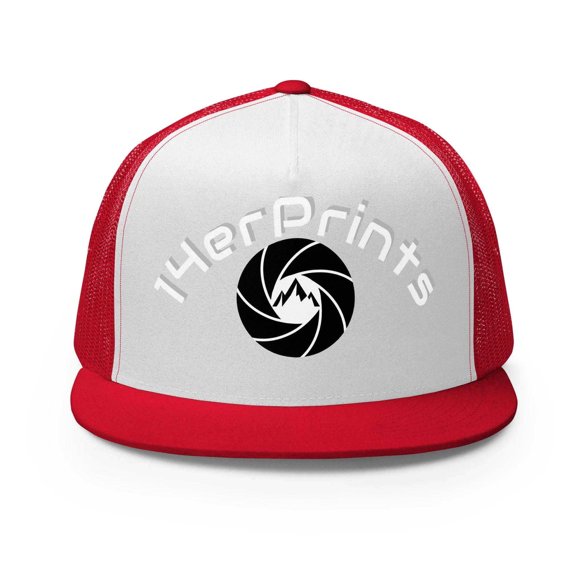 14erprints traditional trucker hat – red/ white/ red front