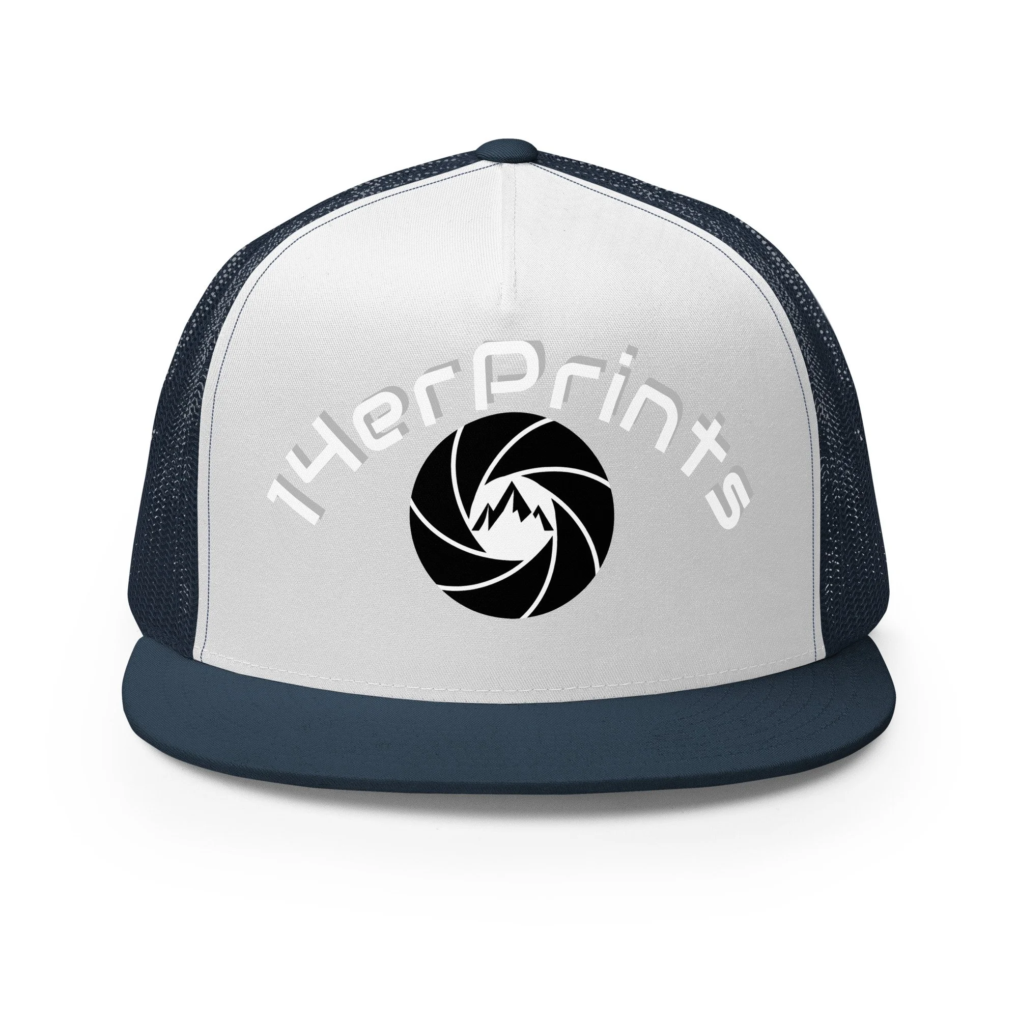 14erprints traditional trucker hat – navy/ white/ navy front