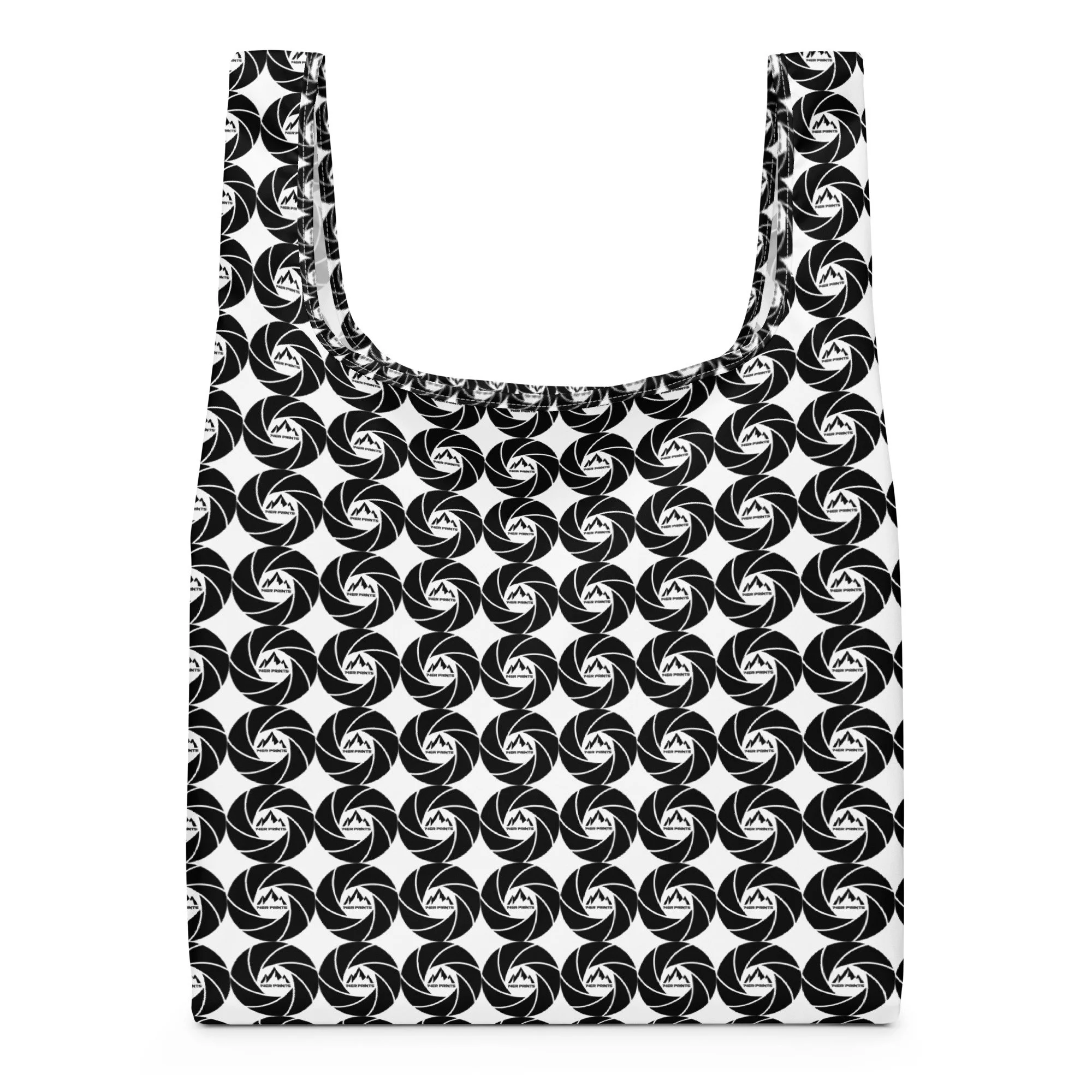14erprints logo all-over print grocery bag – white back