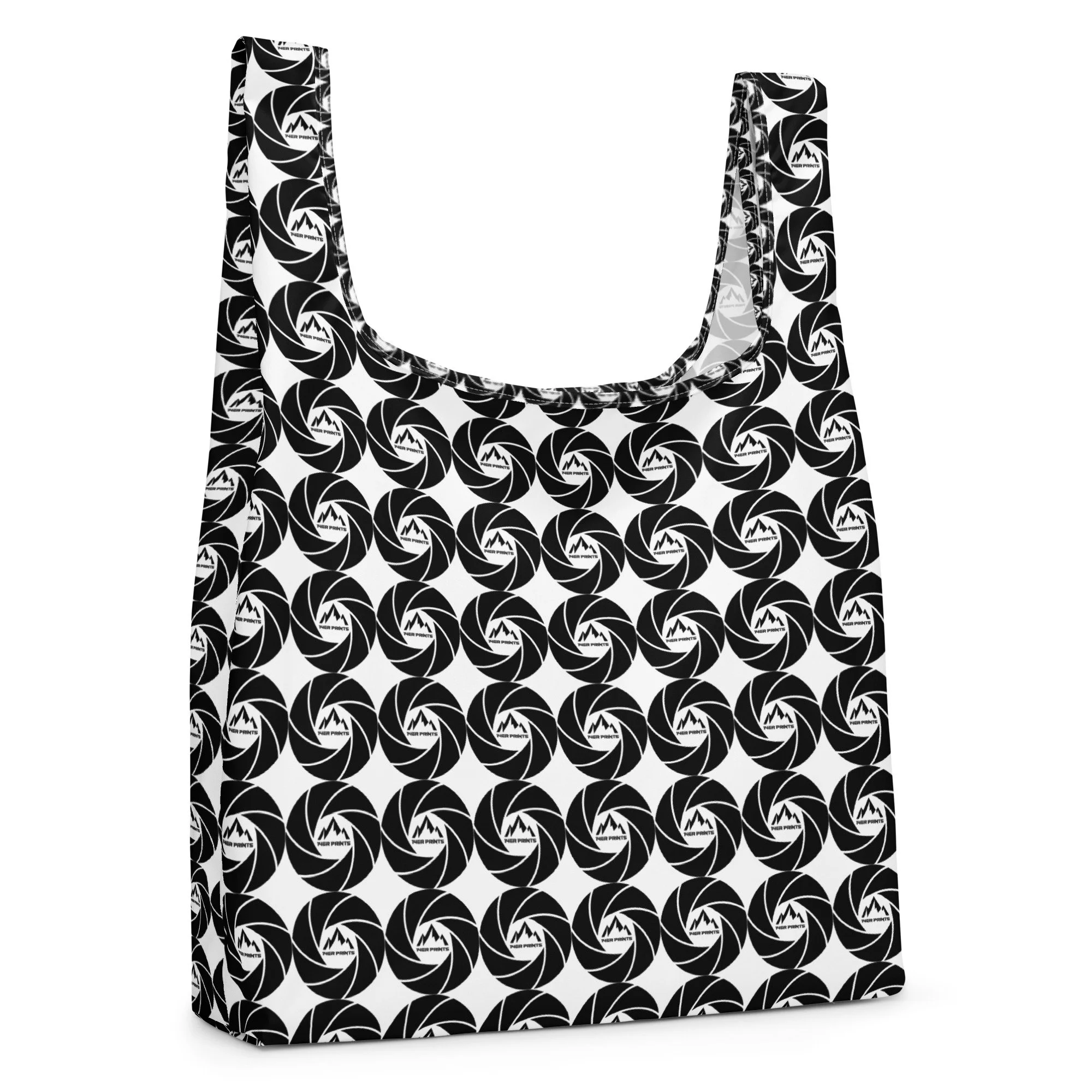 14erprints logo all-over print grocery bag – white front right