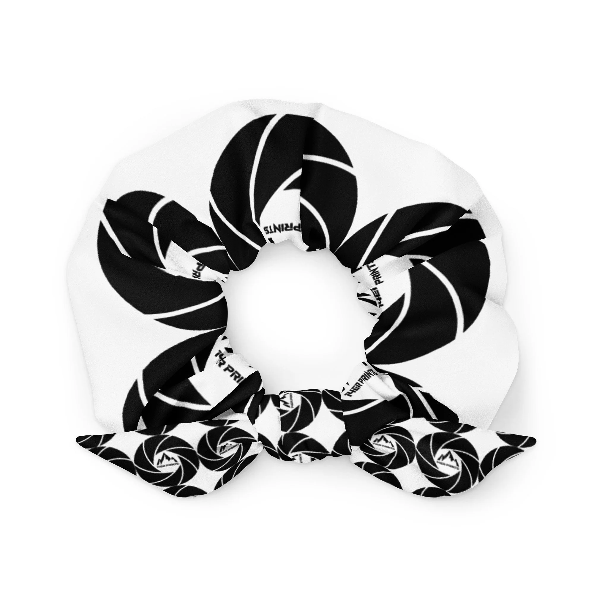 14erprints logo all-over print hair scrunchie – white front