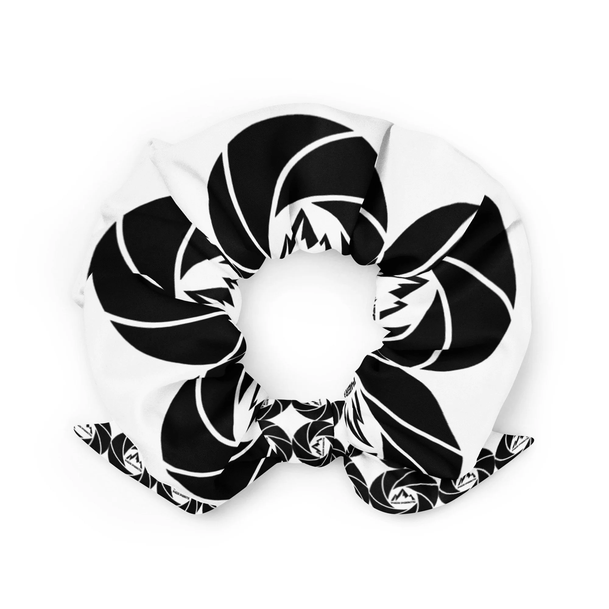 14erprints logo all-over print hair scrunchie – white back