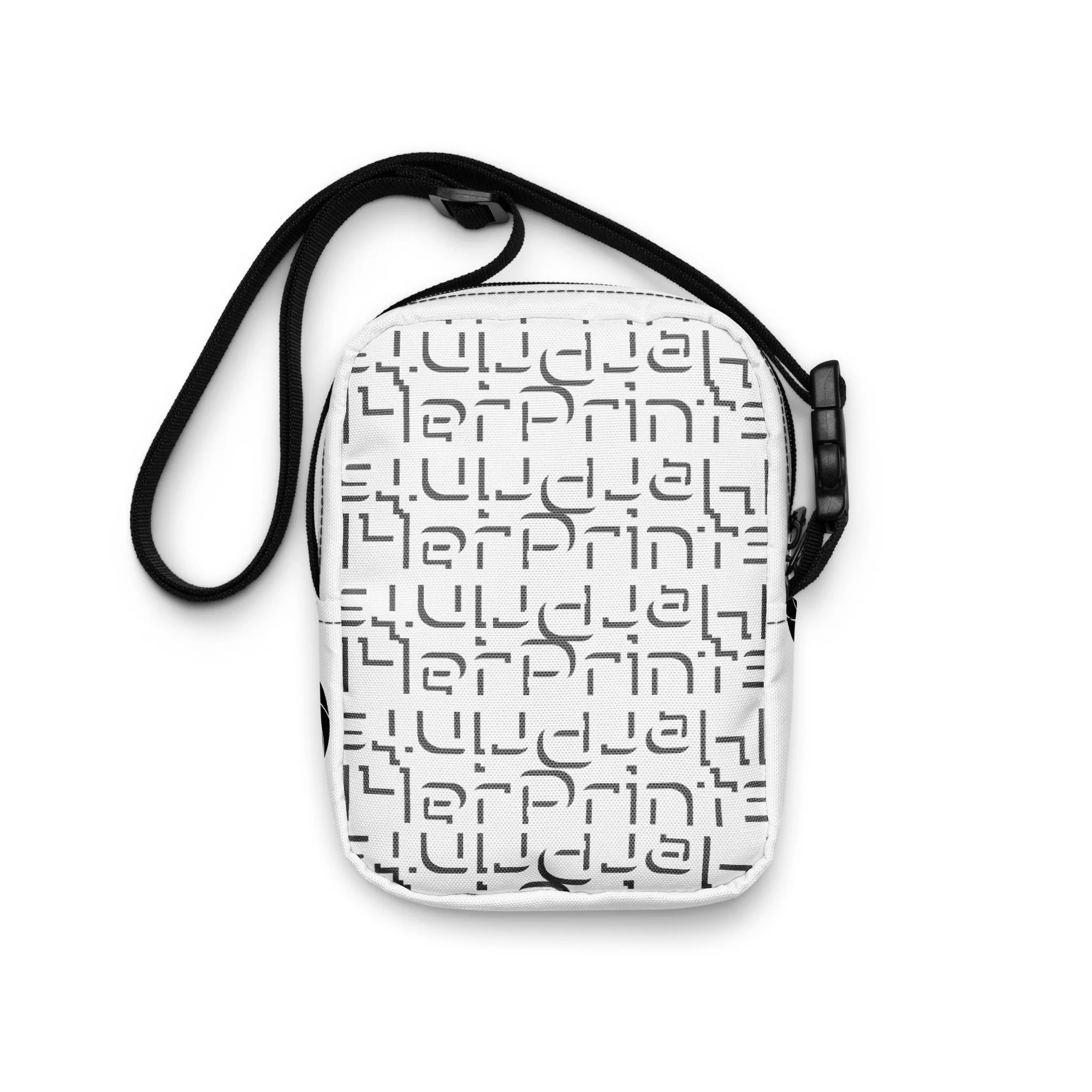 14erprints branded utility crossbody bag – white back