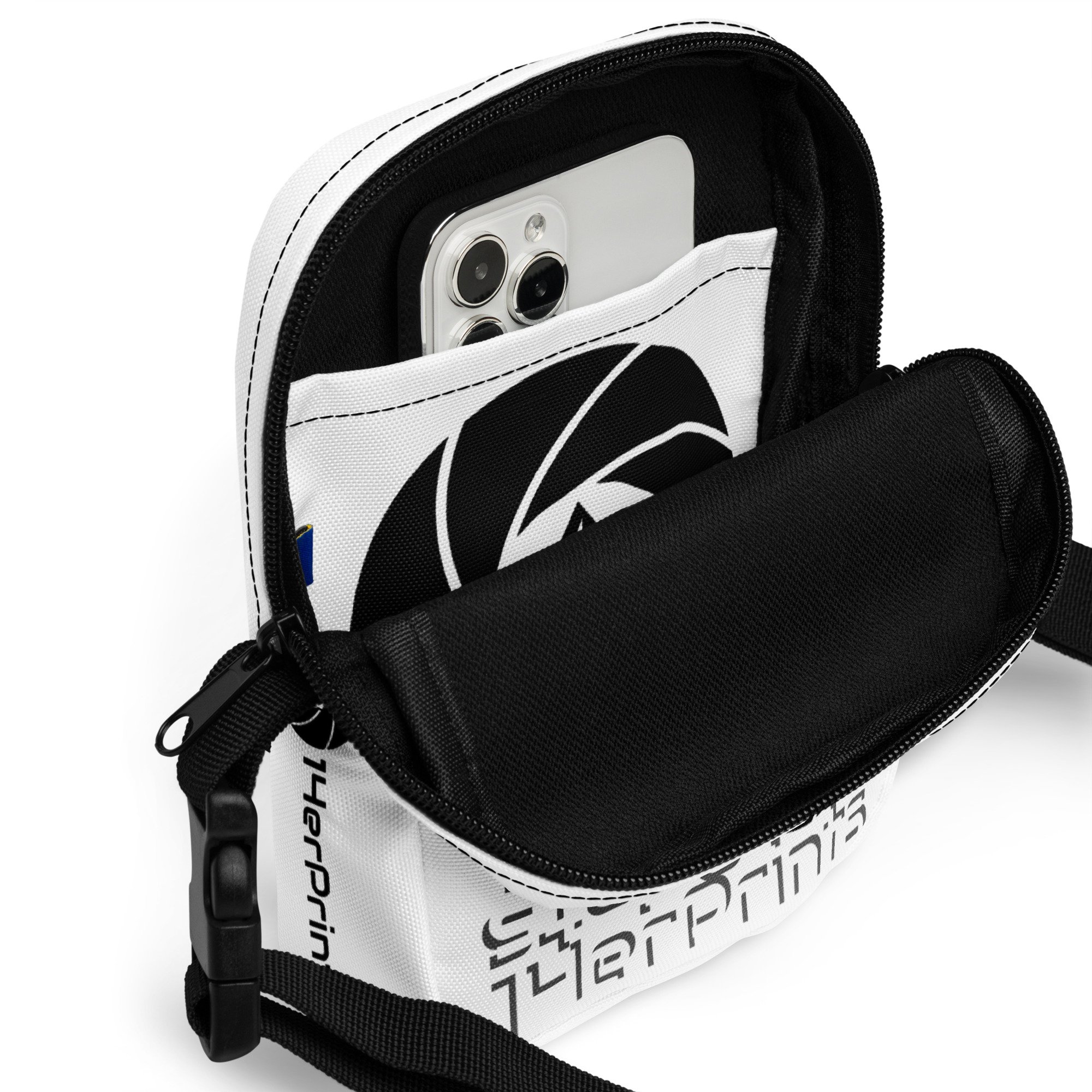 14erprints branded utility crossbody bag – white inside-pocket