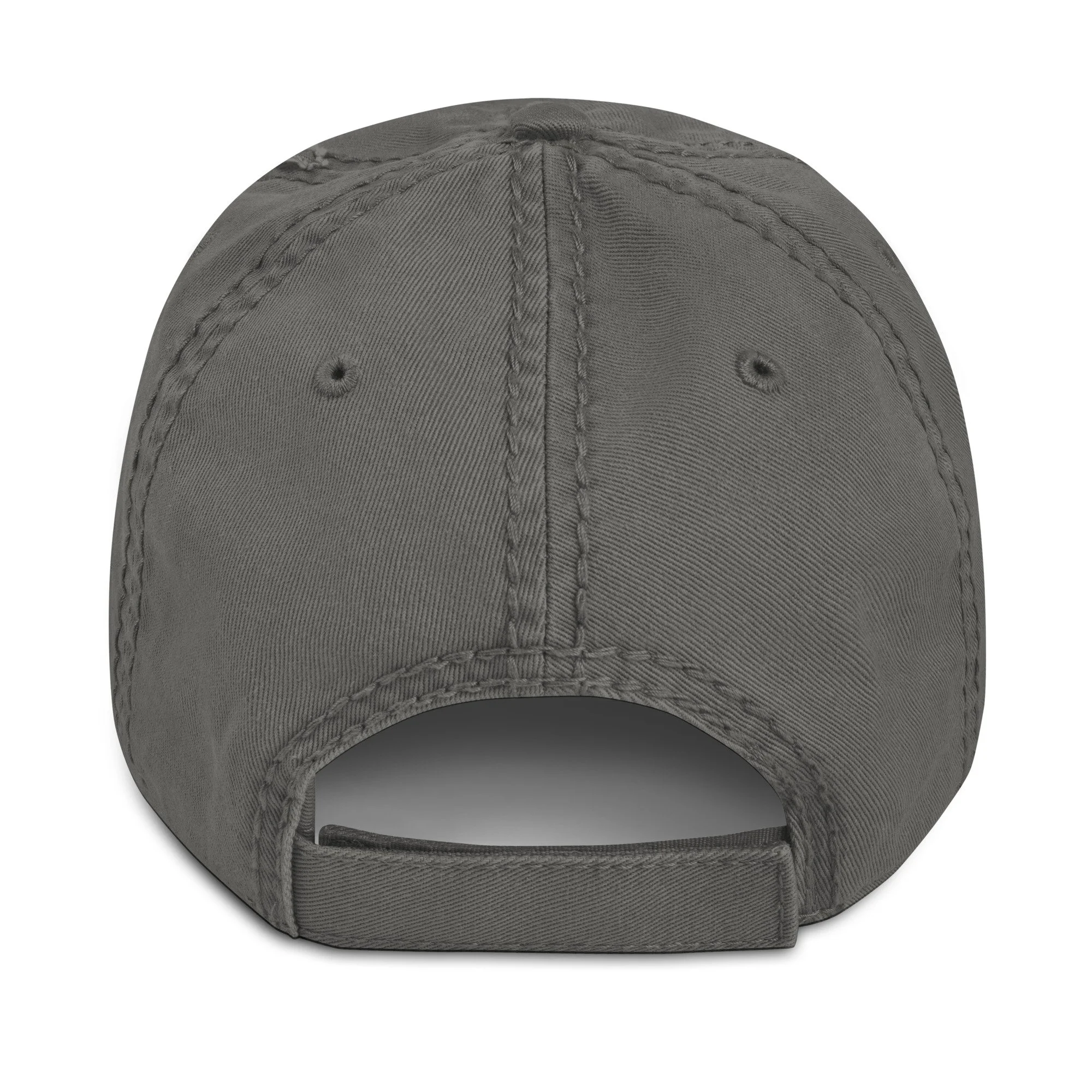 14erprints distressed dad hat – charcoal gray back