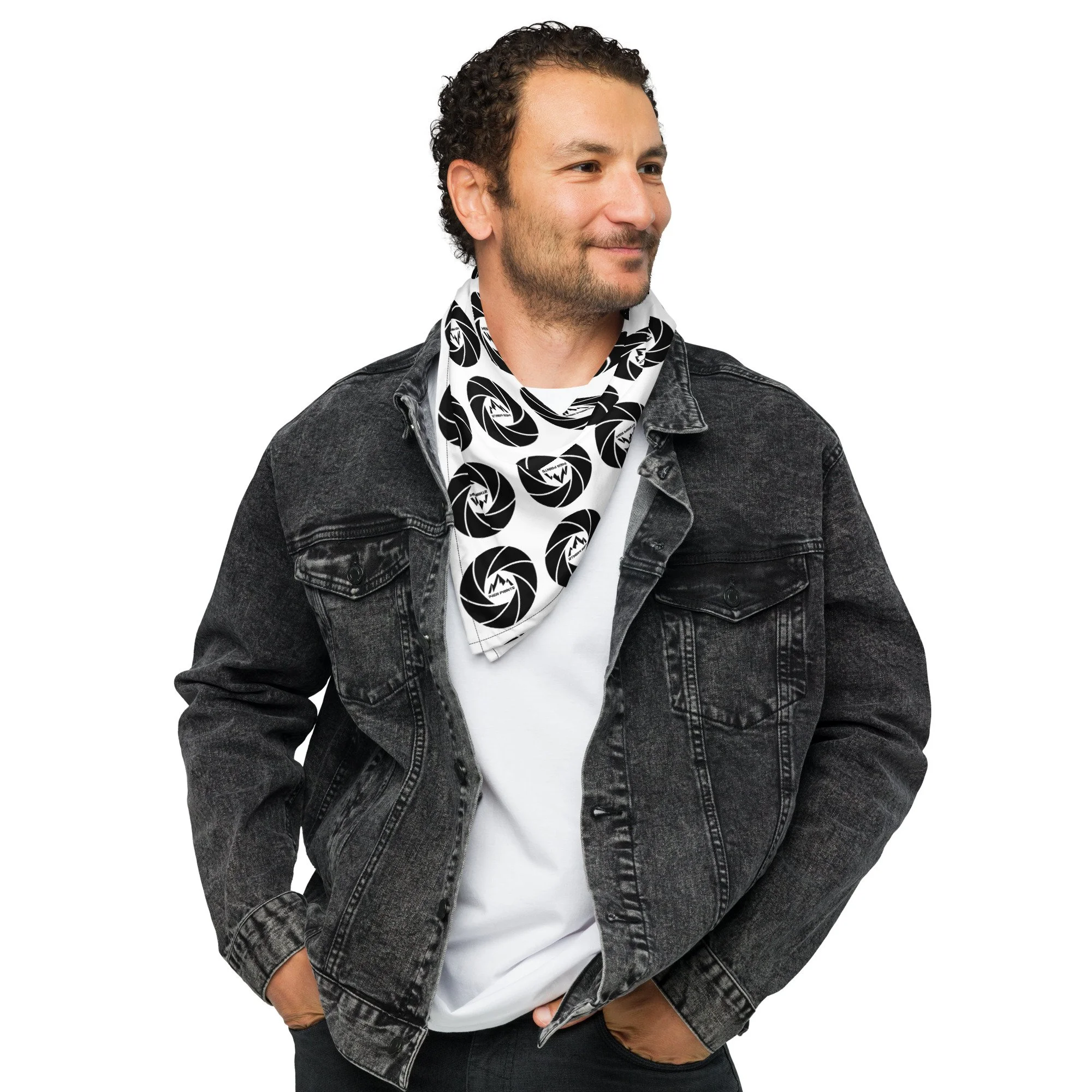 14erprints logo bandana – male – white logo neck