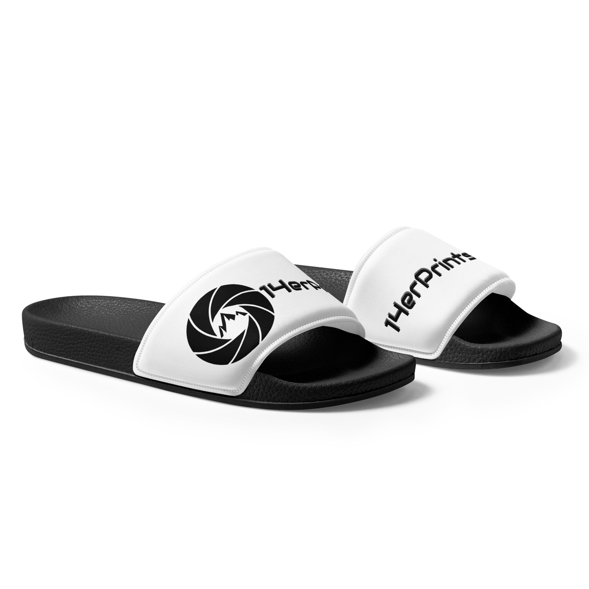 14erprints women's logo slides – black sole right front