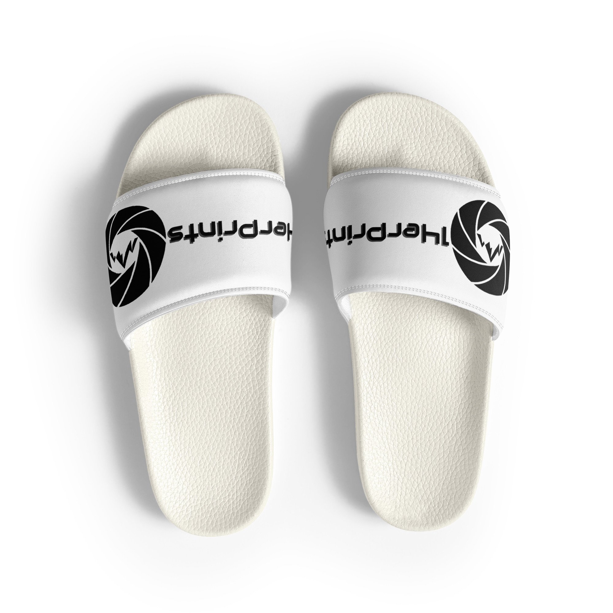 14erprints women's logo slides – white sole front up