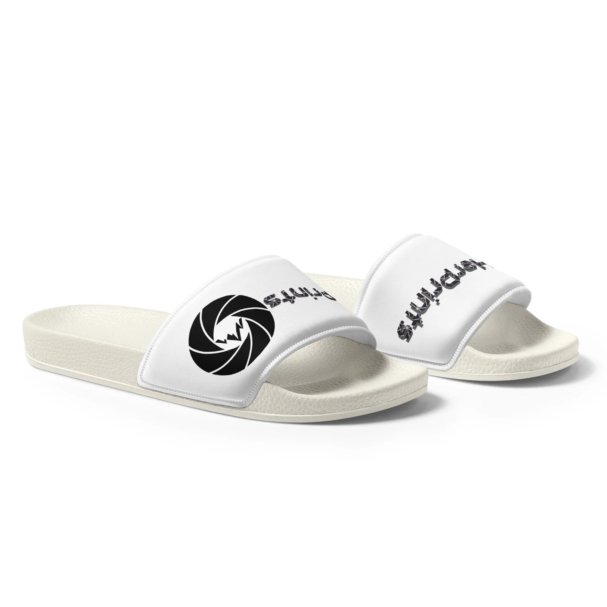 14erprints men's logo slides – white sole right front
