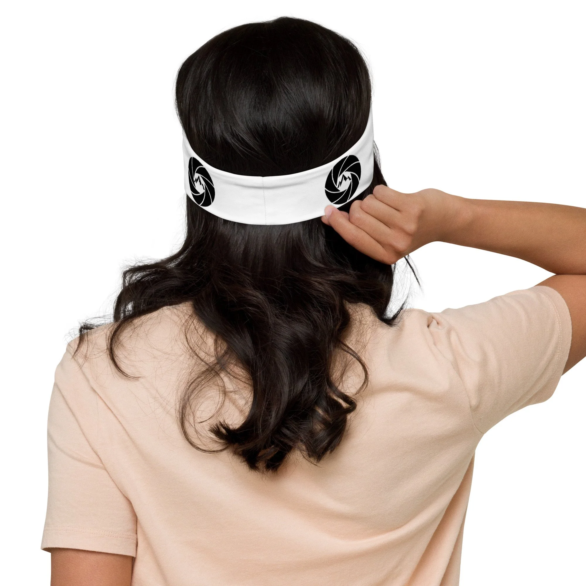 14erprints logo headband – female – white back