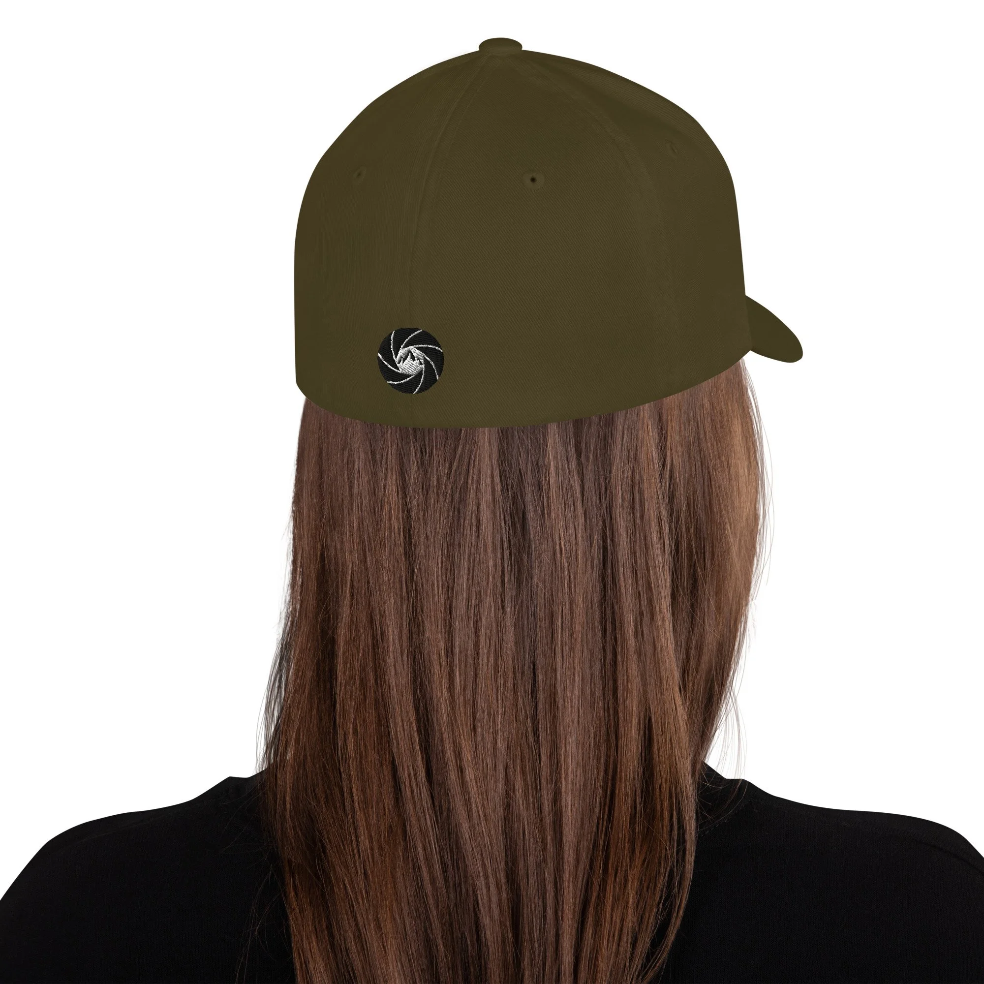 14erprints flexfit logo hat – olive back view