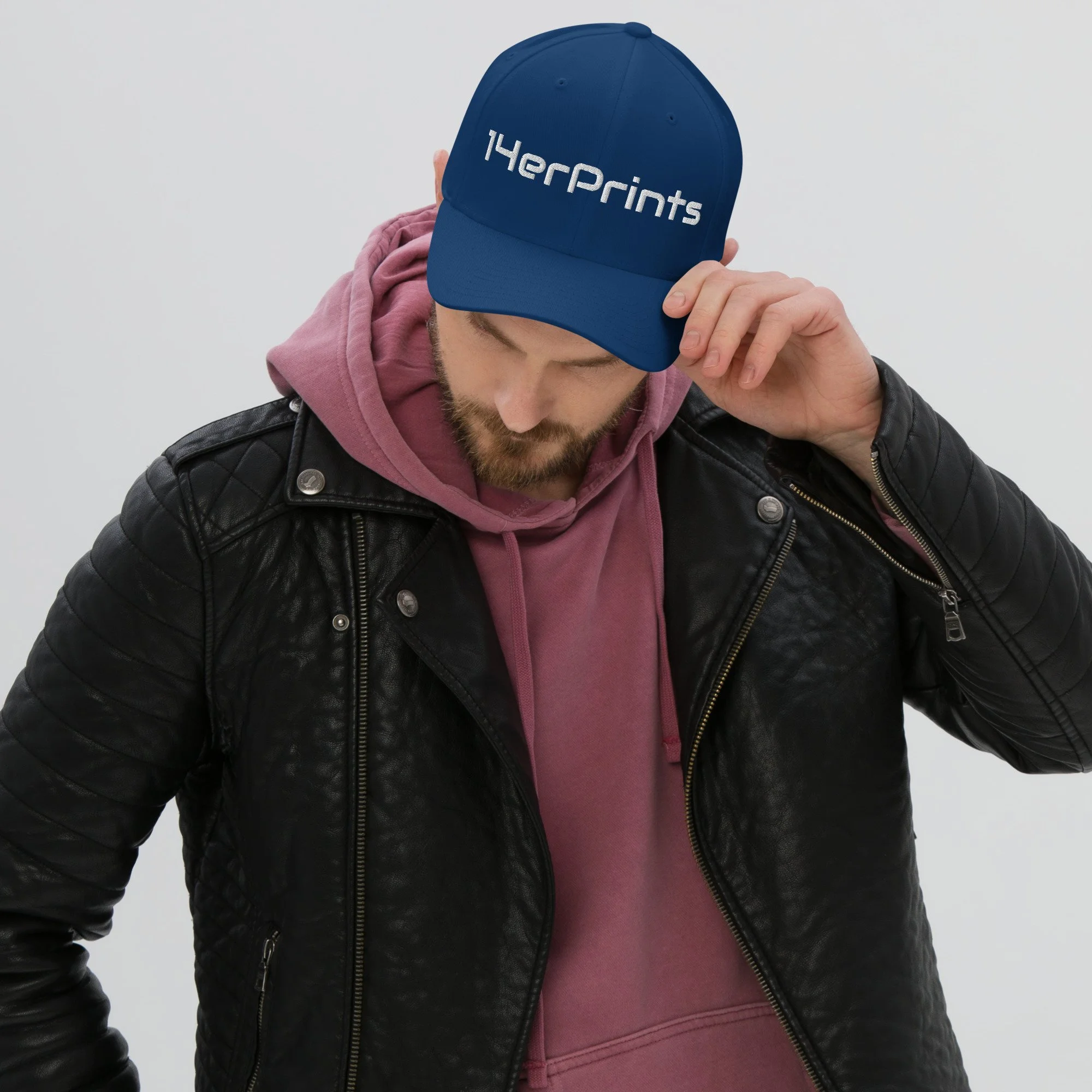 14erprints flexfit logo hat – royal blue front view