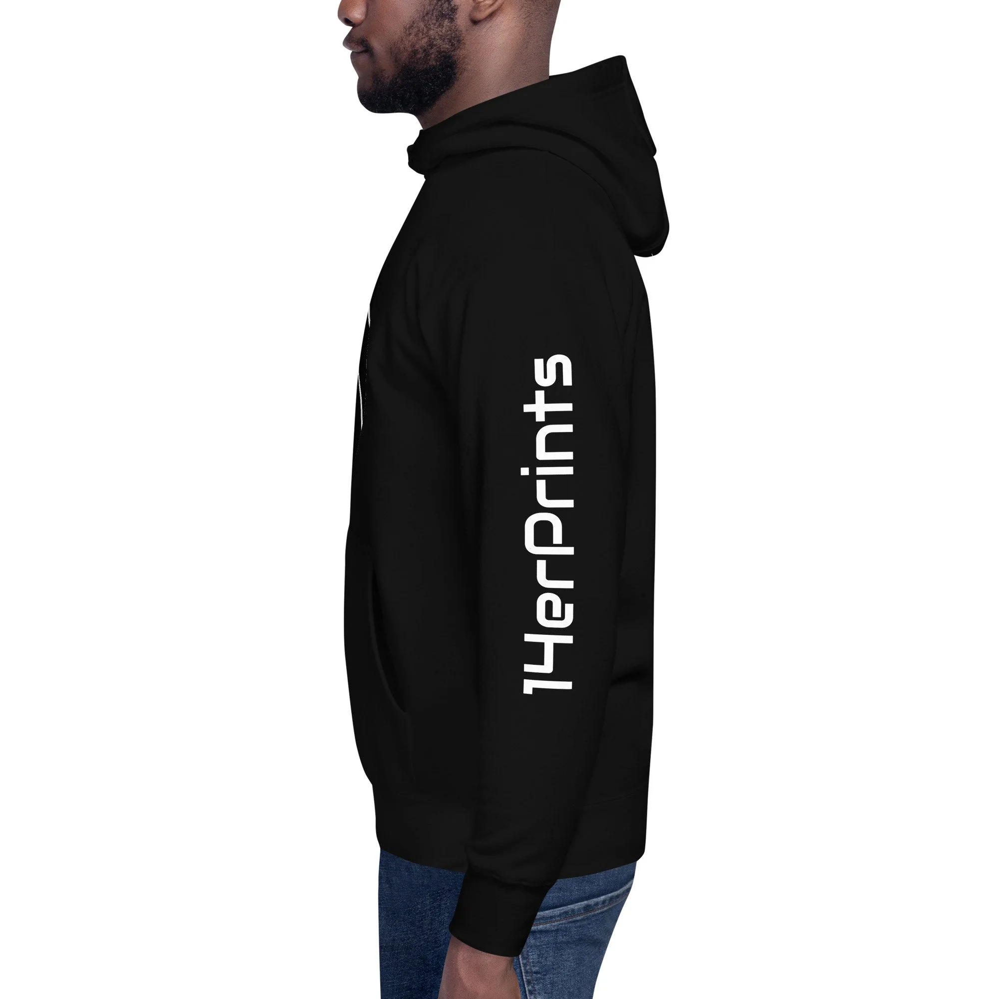 14erprints premium pullover hoodie – black left view