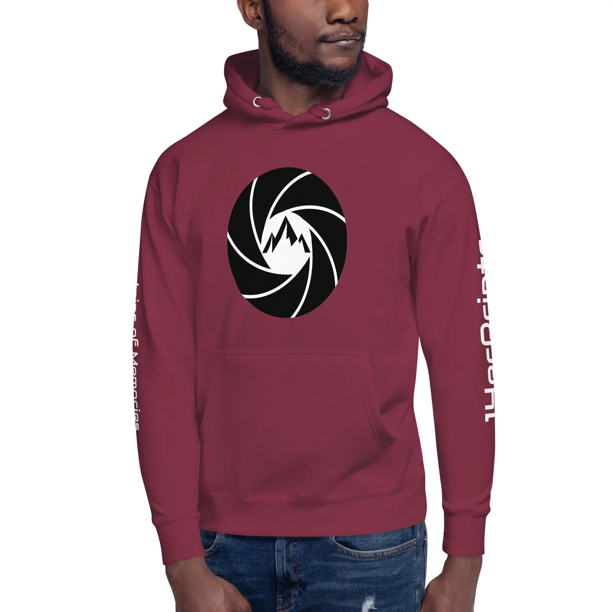 14erprints premium pullover hoodie – maroon front view