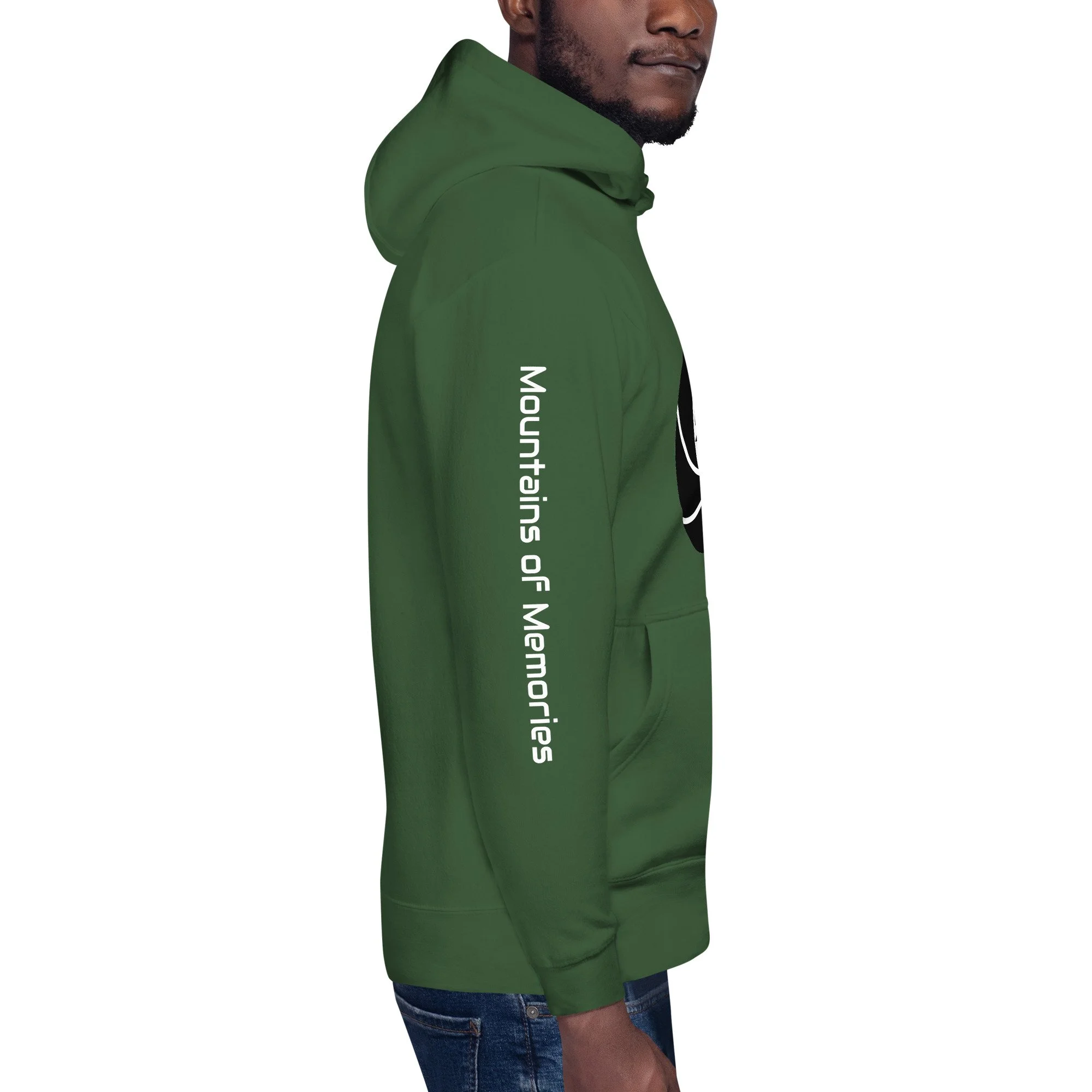 14erprints premium pullover hoodie – forest green right view