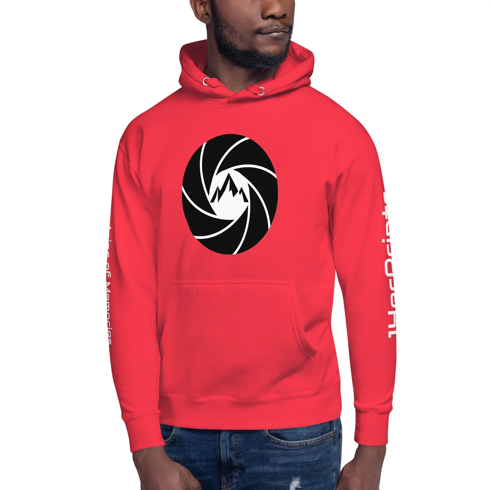 14erprints premium pullover hoodie – team red front view