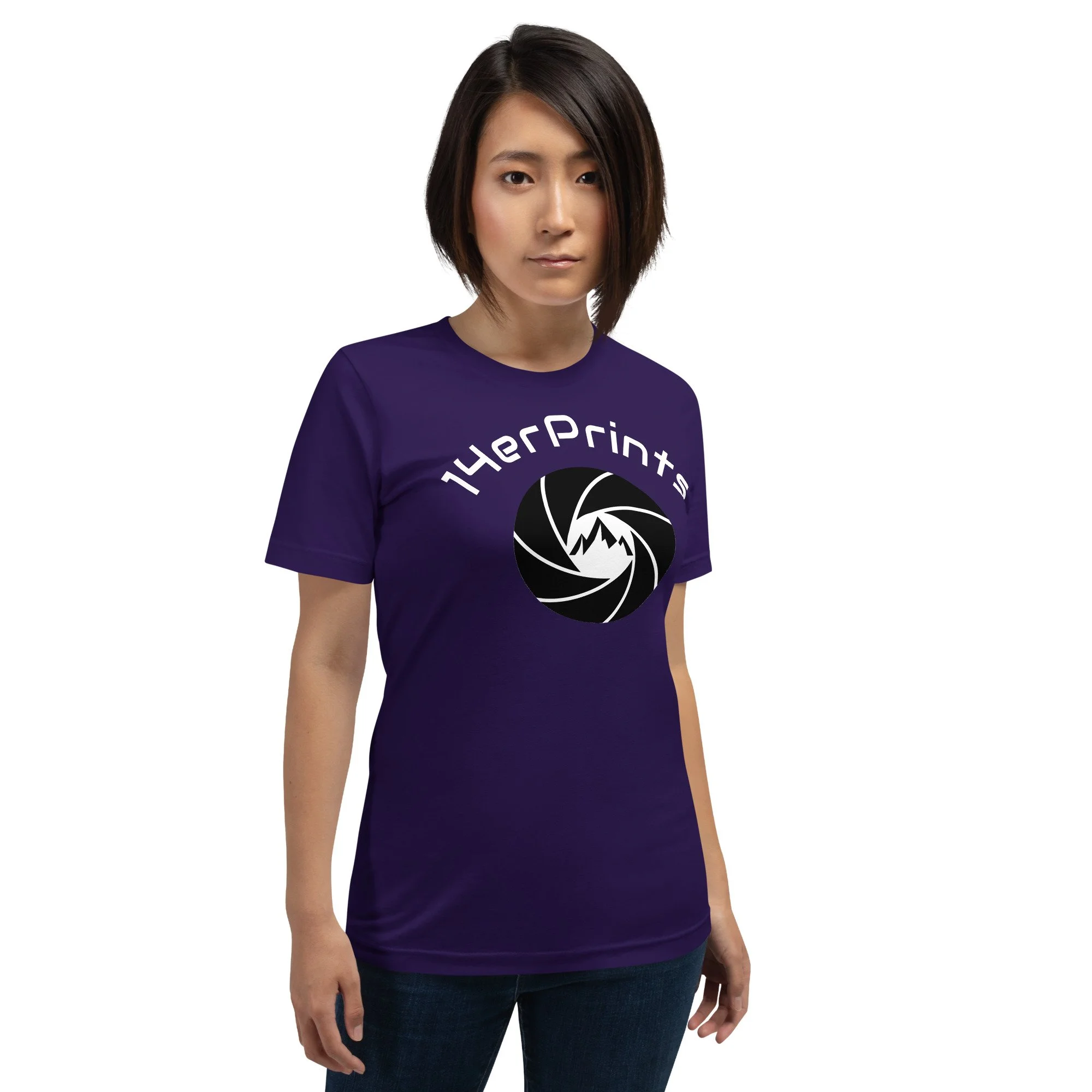 14erprints premium staple t-shirt – purple front view