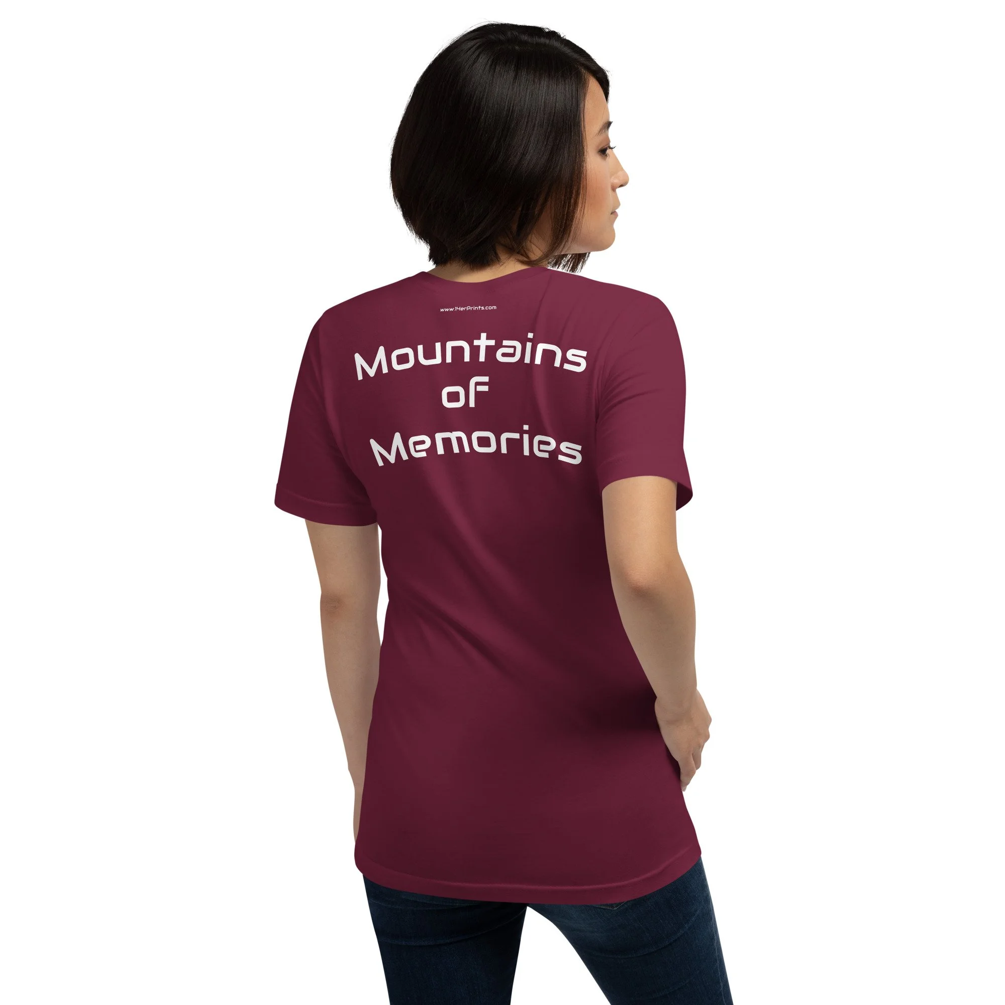 14erprints premium staple t-shirt – maroon back view