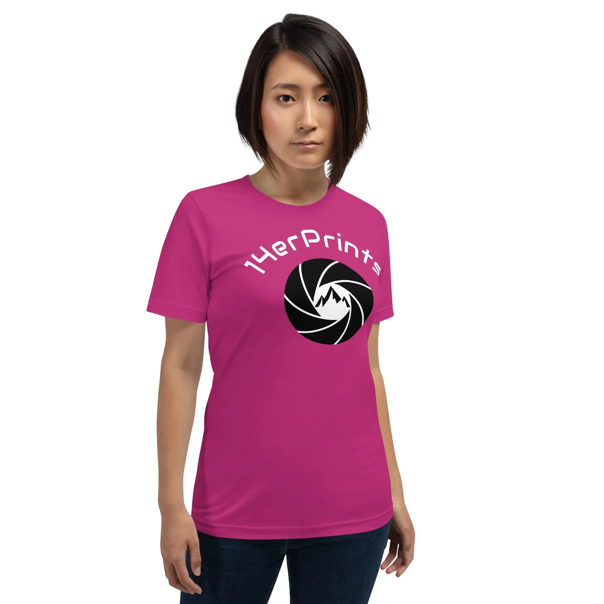14erprints premium staple t-shirt – berry front view