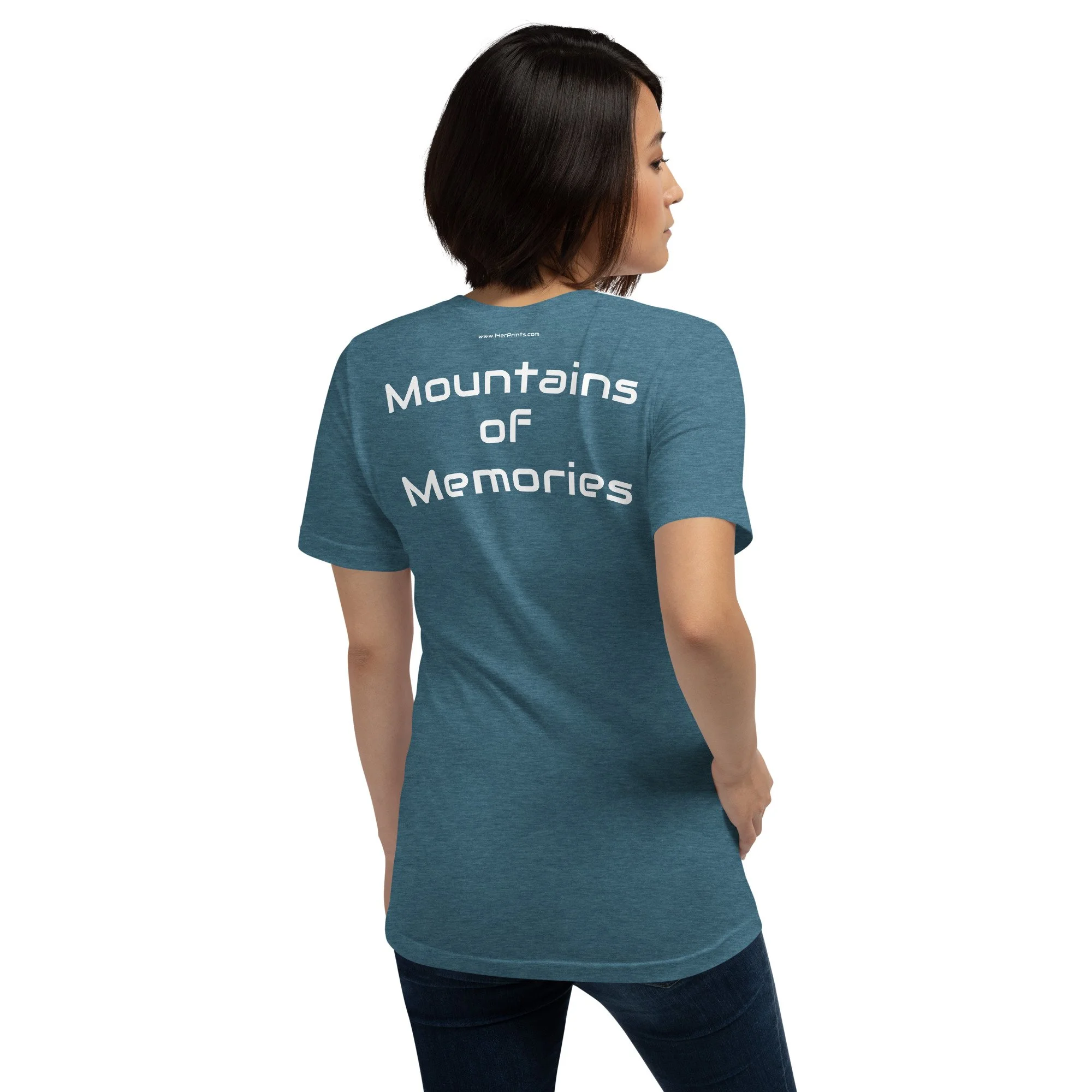 14erprints premium staple t-shirt – heather deep teal back view