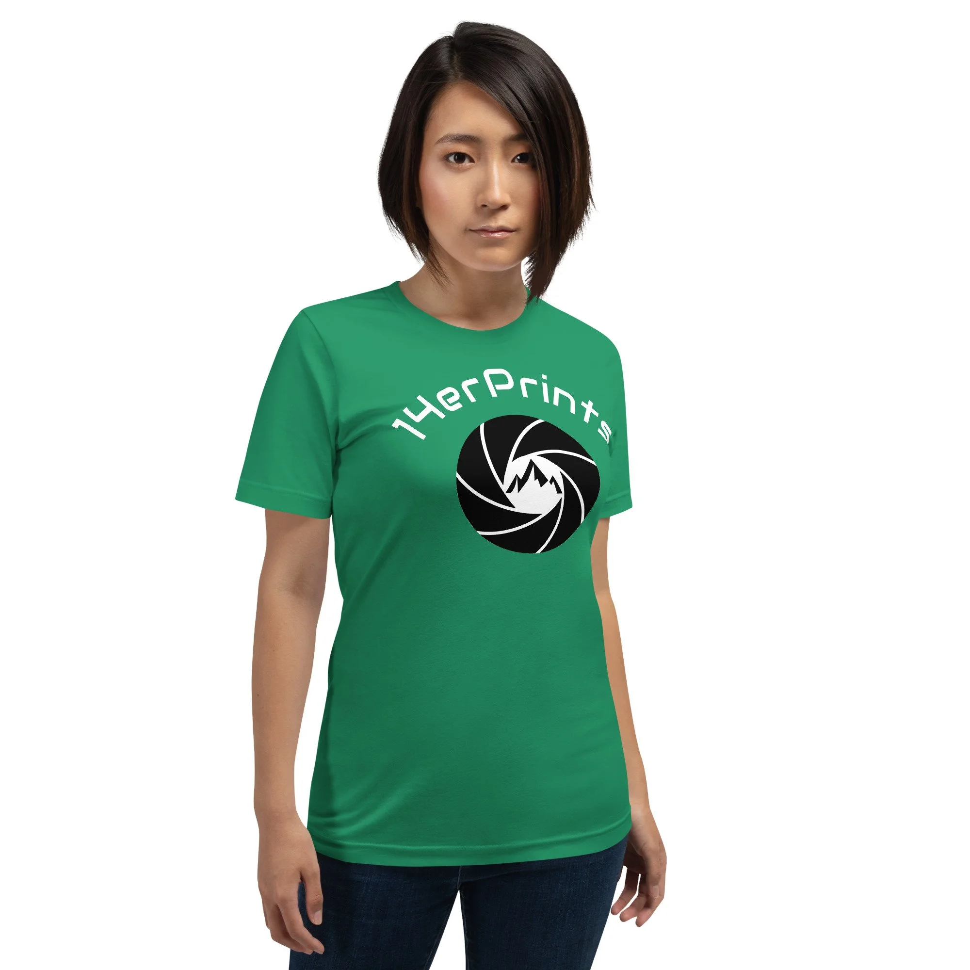 14erprints premium staple t-shirt – kelly front view