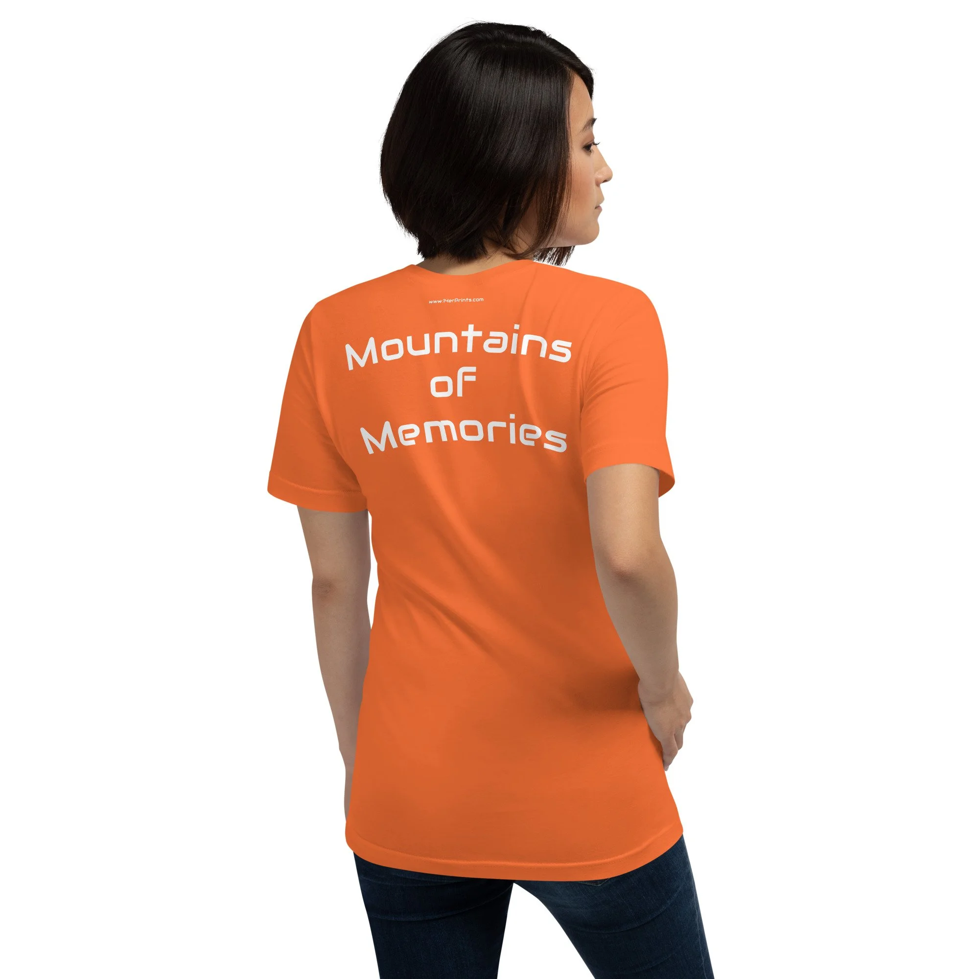 14erprints premium staple t-shirt – orange back view