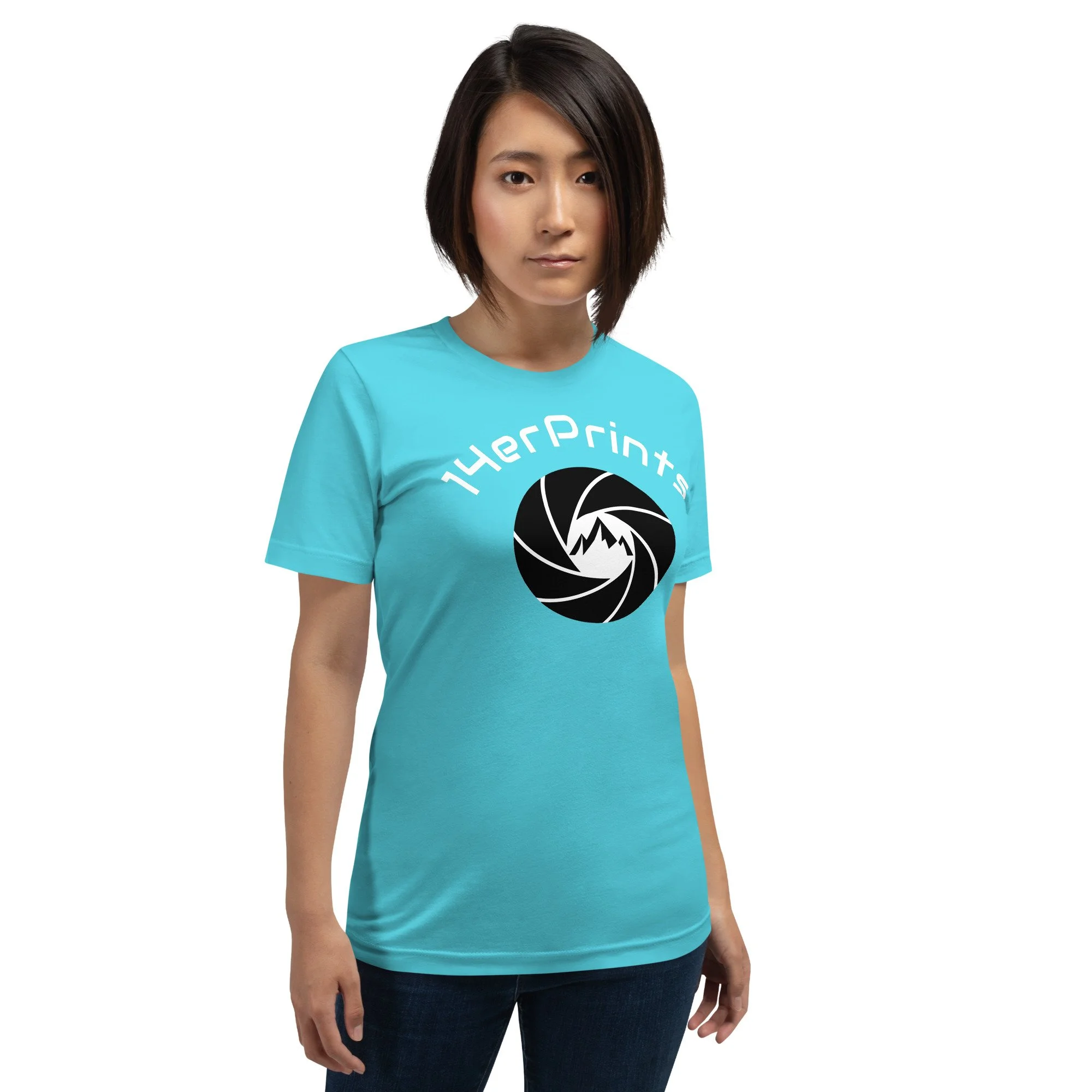 14erprints premium staple t-shirt – turquoise front view