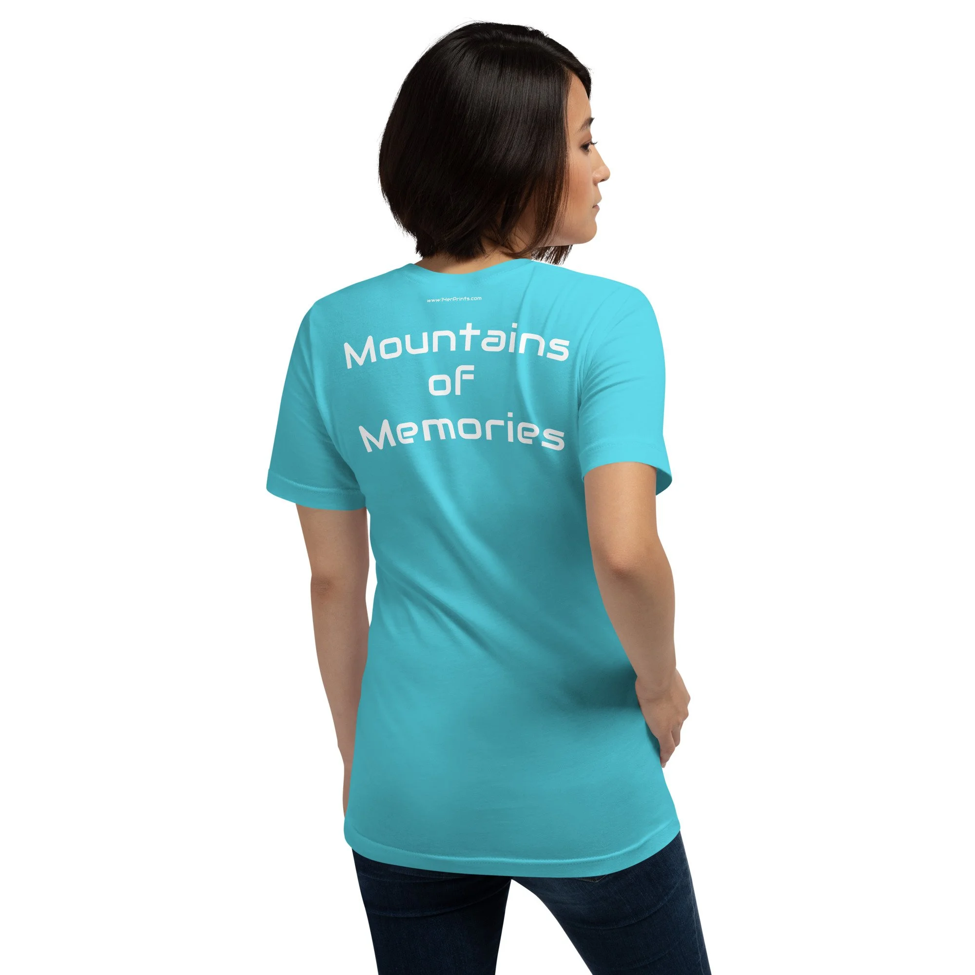 14erprints premium staple t-shirt – turquoise back view