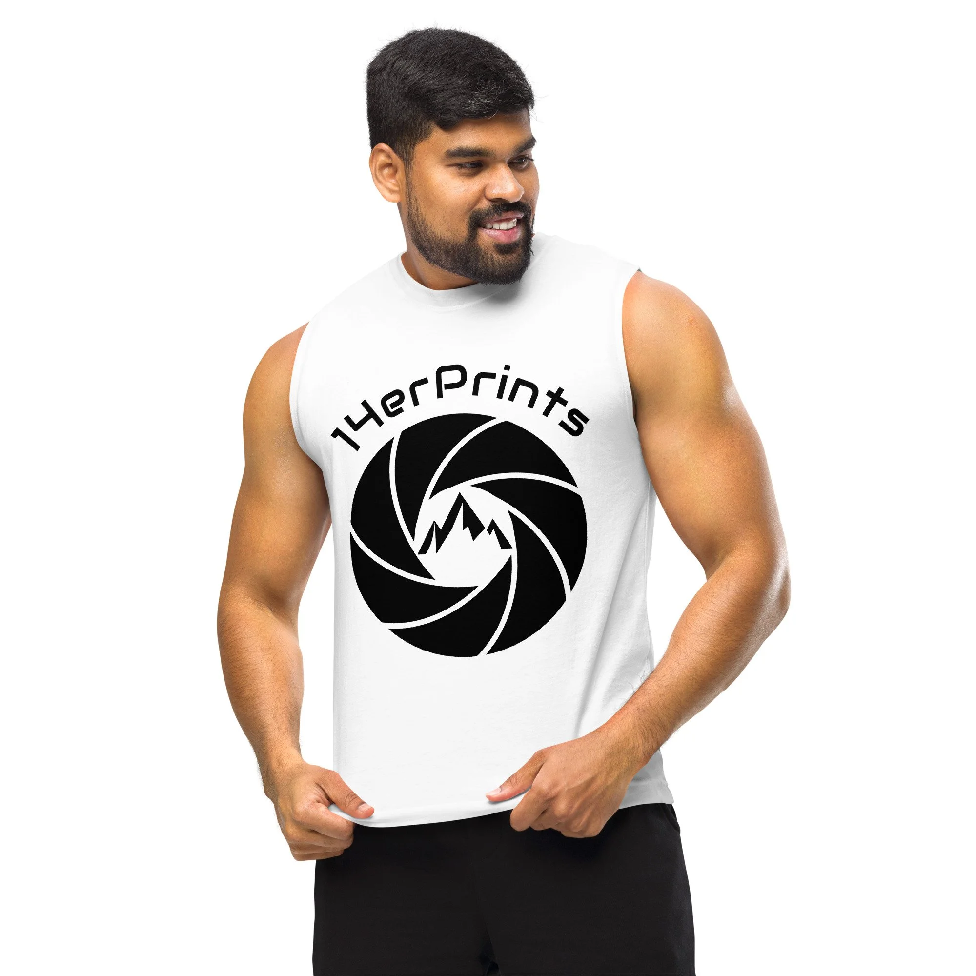 14erprints muscle shirt – white front